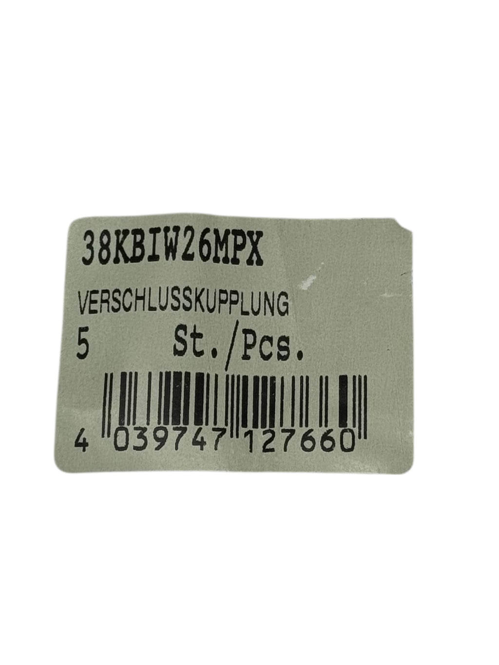 Parker 38KBIW26MPX Verschlusskupplung Messing NW15 G3/8 Pneumatik Hydraulik