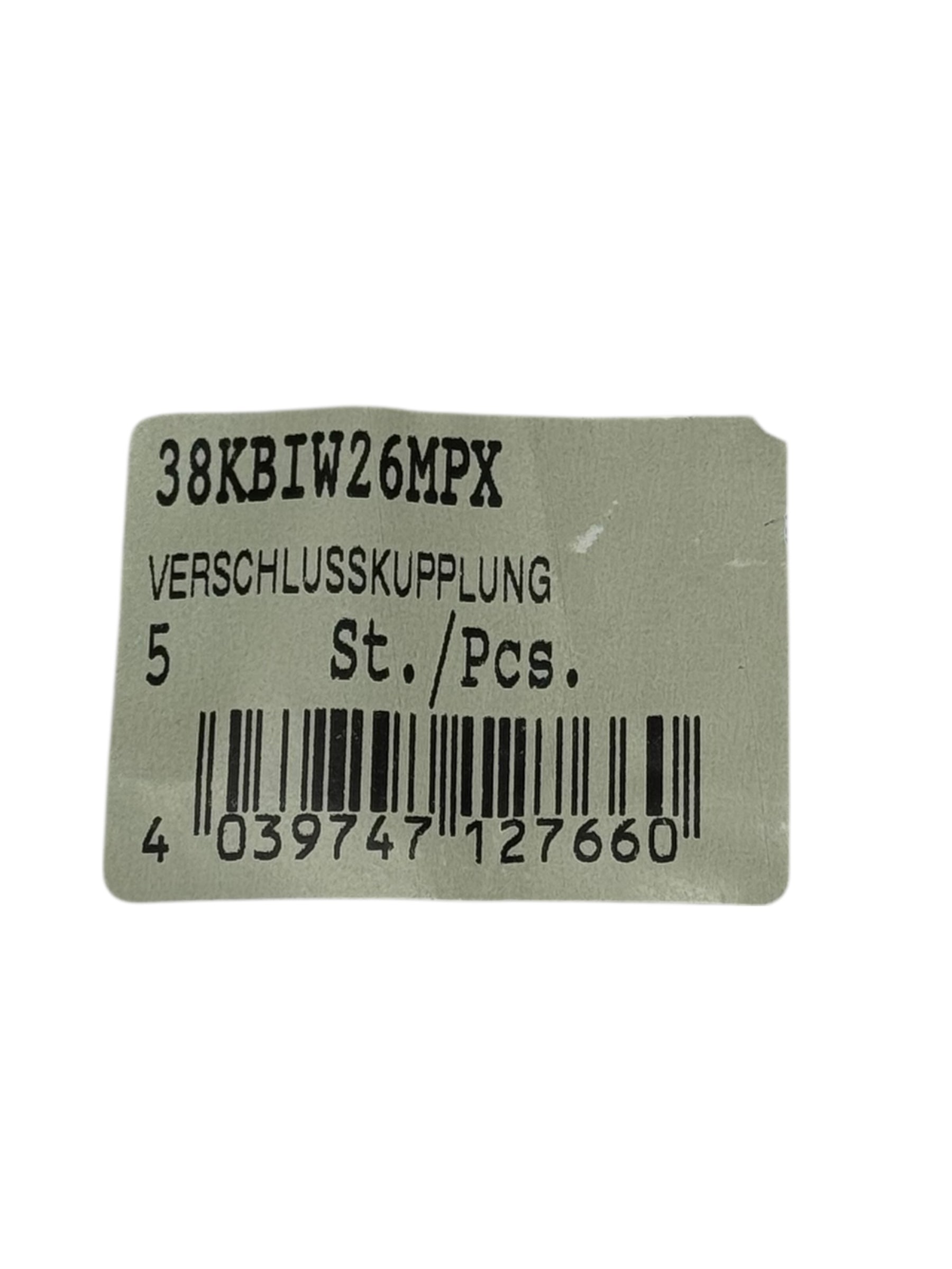 Parker 38KBIW26MPX Verschlusskupplung Messing NW15 G3/8 Pneumatik Hydraulik