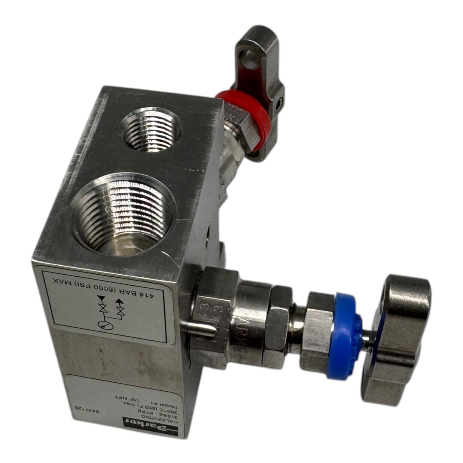 PARKER HALS2VPNC 2-Wege Manifold 1/2" NPT 414bar 316SS 260°C