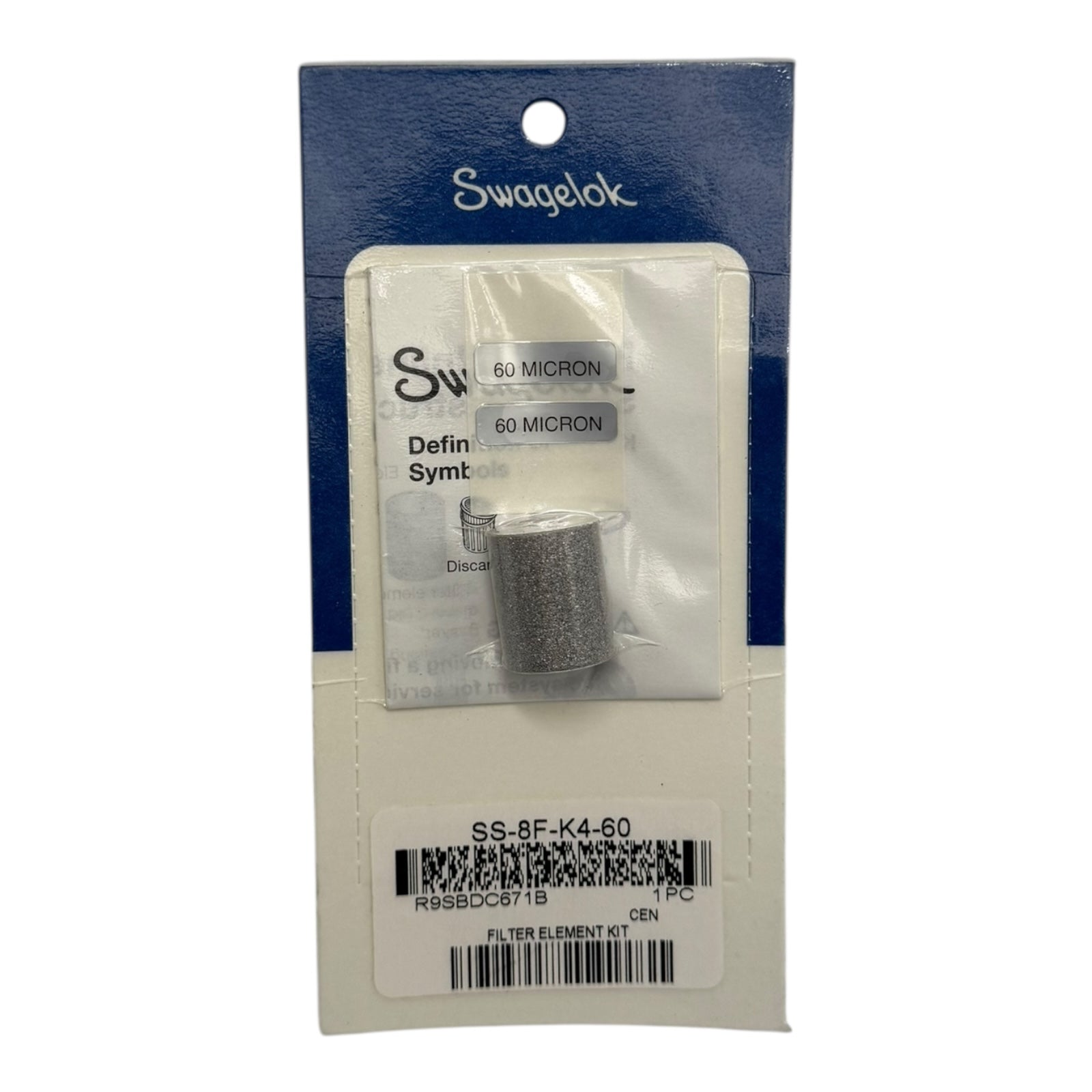 Swagelok SS-8F-K4-60 Filtereinsatz Kit 60 Mikron Edelstahl Filterelement