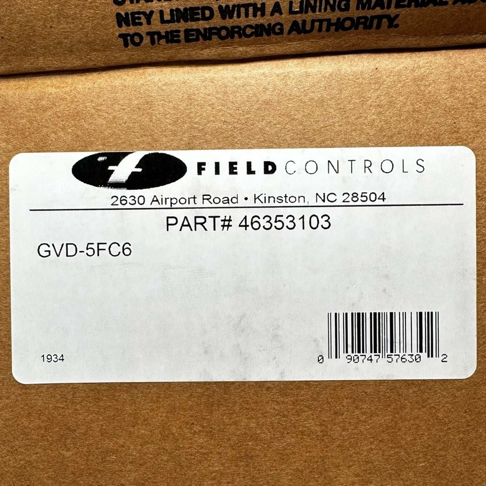 Field Controls GVD-5FC6 Automatischer Ventilator Klappenregler 24VAC GVD-5 6”
