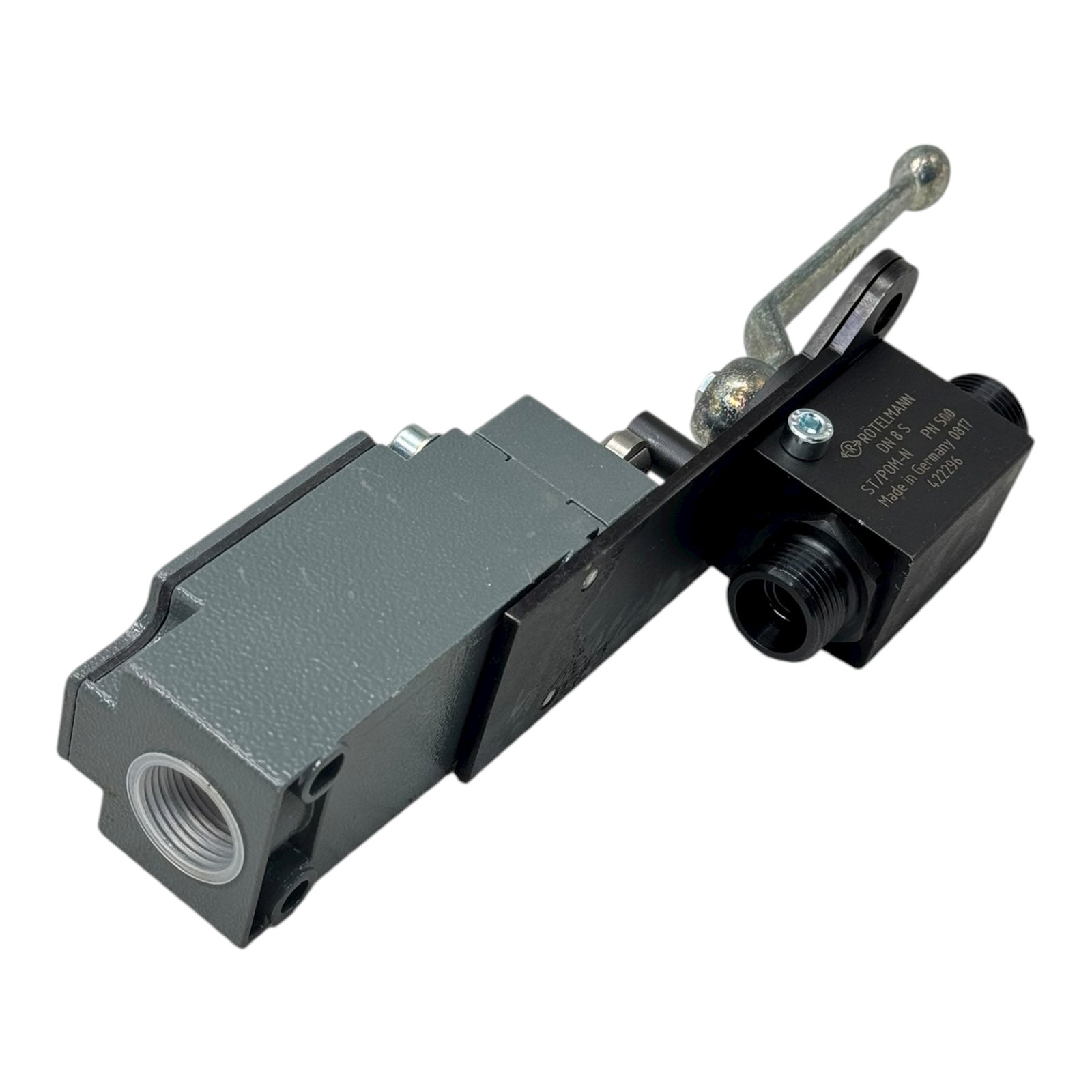 Rötelmann ST/POM-N DN8 PN500 Kugelhahn 1/4” mit ABB LS40M13L20 Endschalter