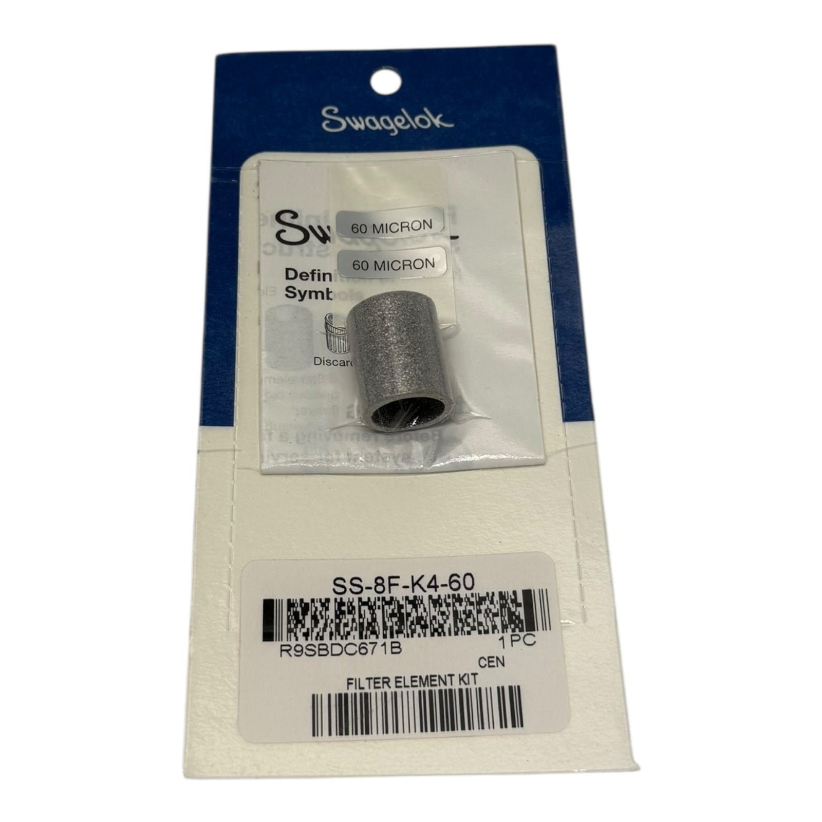 Swagelok SS-8F-K4-60 Filtereinsatz Kit 60 Mikron Edelstahl Filterelement