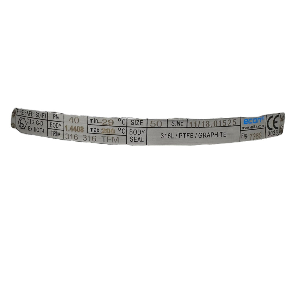 Econ 7288 Kugelhahn DN50 PN40 Edelstahl 1.4408 Feuersicherer Flansch PTFE EX