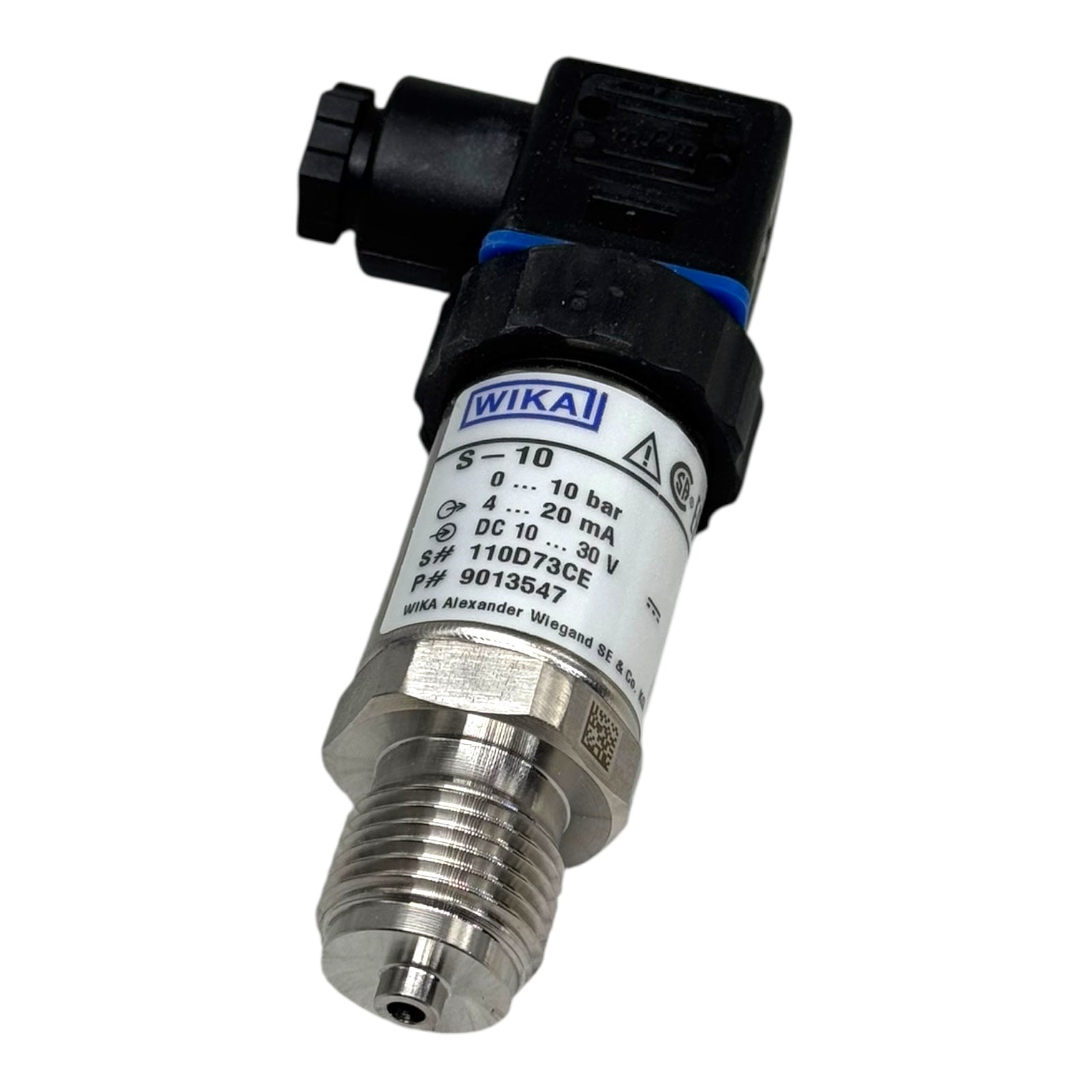 WIKA S-10 Drucktransmitter 10bar 4–20mA 1/2” NPT 9013547 Sensor