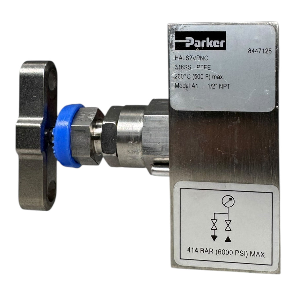 PARKER HALS2VPNC 2-Wege Manifold 1/2" NPT 414bar 316SS 260°C