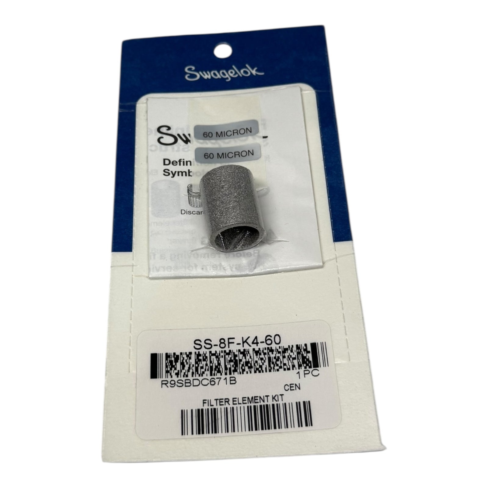 Swagelok SS-8F-K4-60 Filtereinsatz Kit 60 Mikron Edelstahl Filterelement
