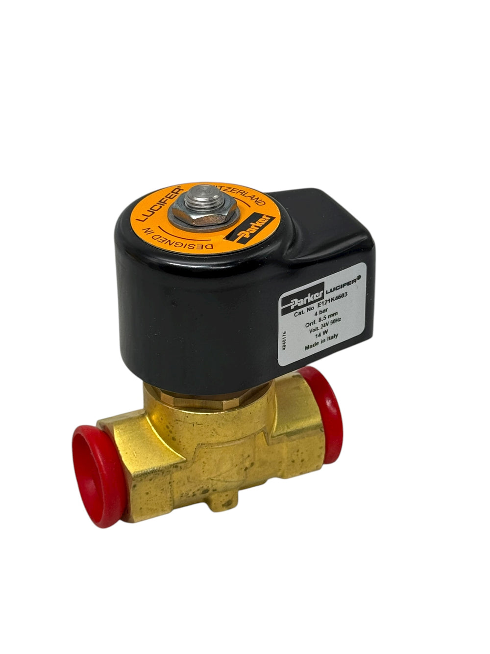 Parker Lucifer E121K4603 Magnetventil 2-Wege 24V 14W Messing 8,5mm