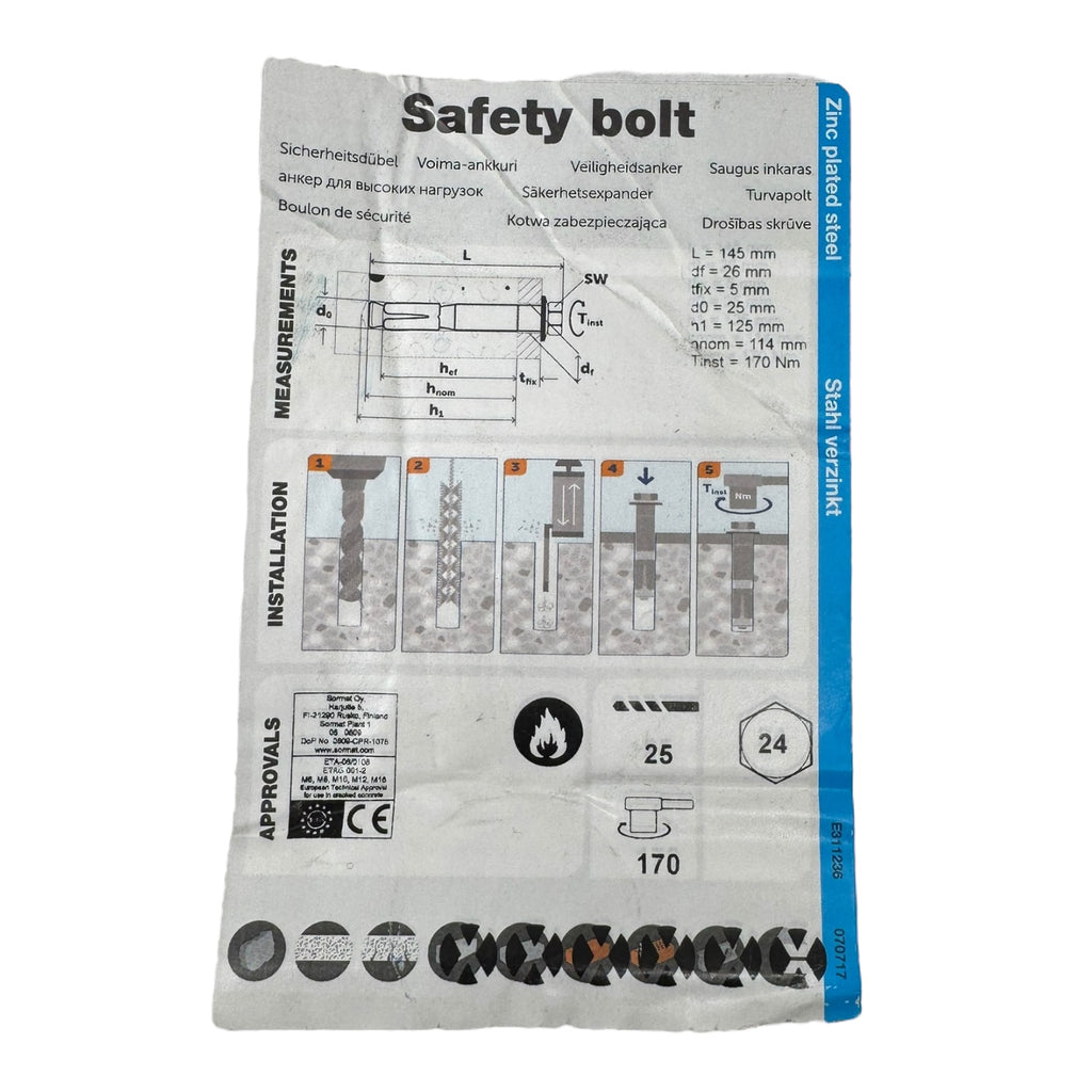 Ejot Liebig M16-25/100/5 9655100105 Safety Bolts S Sicherheitsdübel
