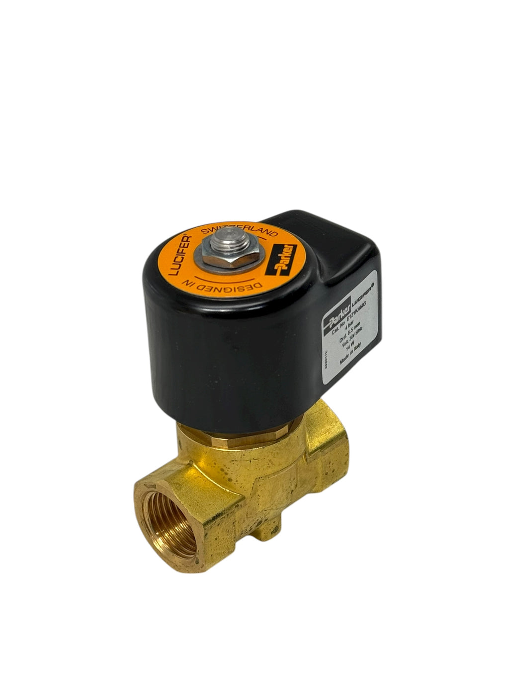 Parker Lucifer E121K4603 Magnetventil 2-Wege 24V 14W Messing 8,5mm