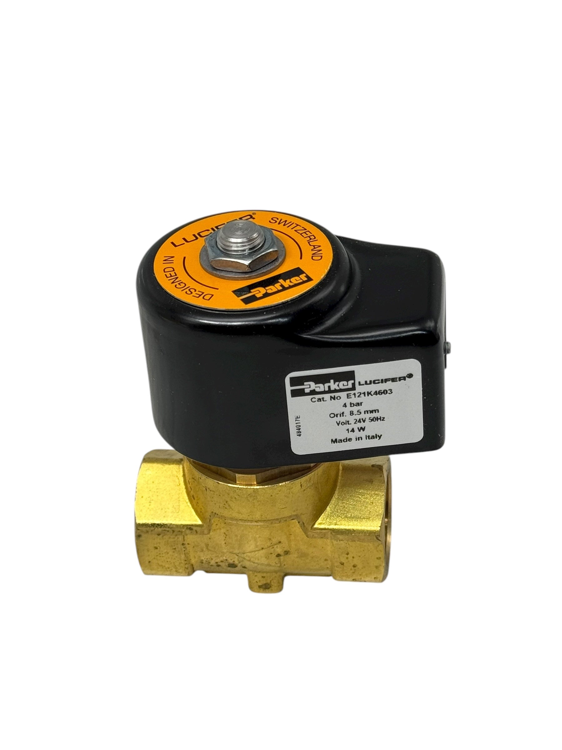 Parker Lucifer E121K4603 Magnetventil 2-Wege 24V 14W Messing 8,5mm
