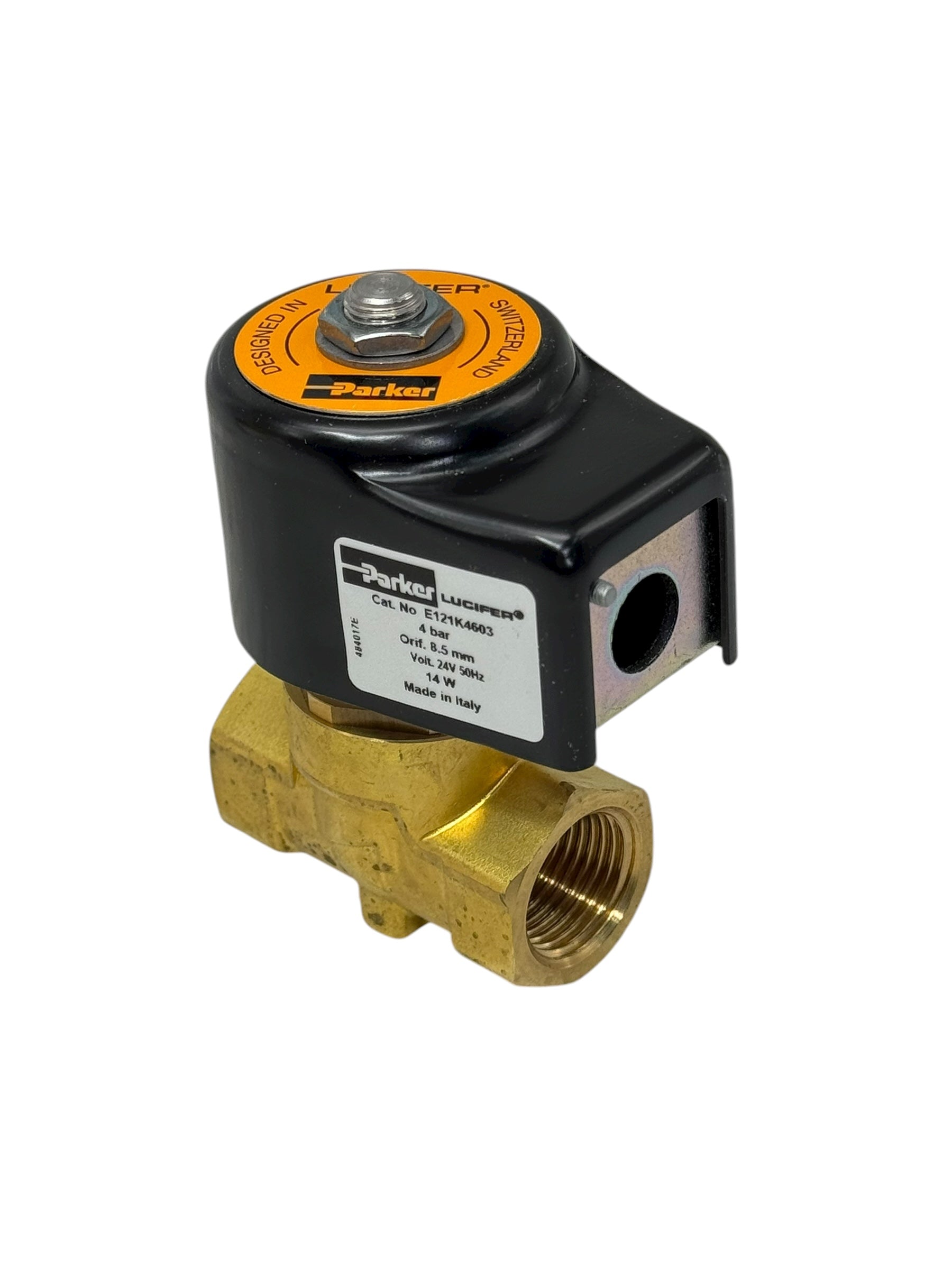Parker Lucifer E121K4603 Magnetventil 2-Wege 24V 14W Messing 8,5mm
