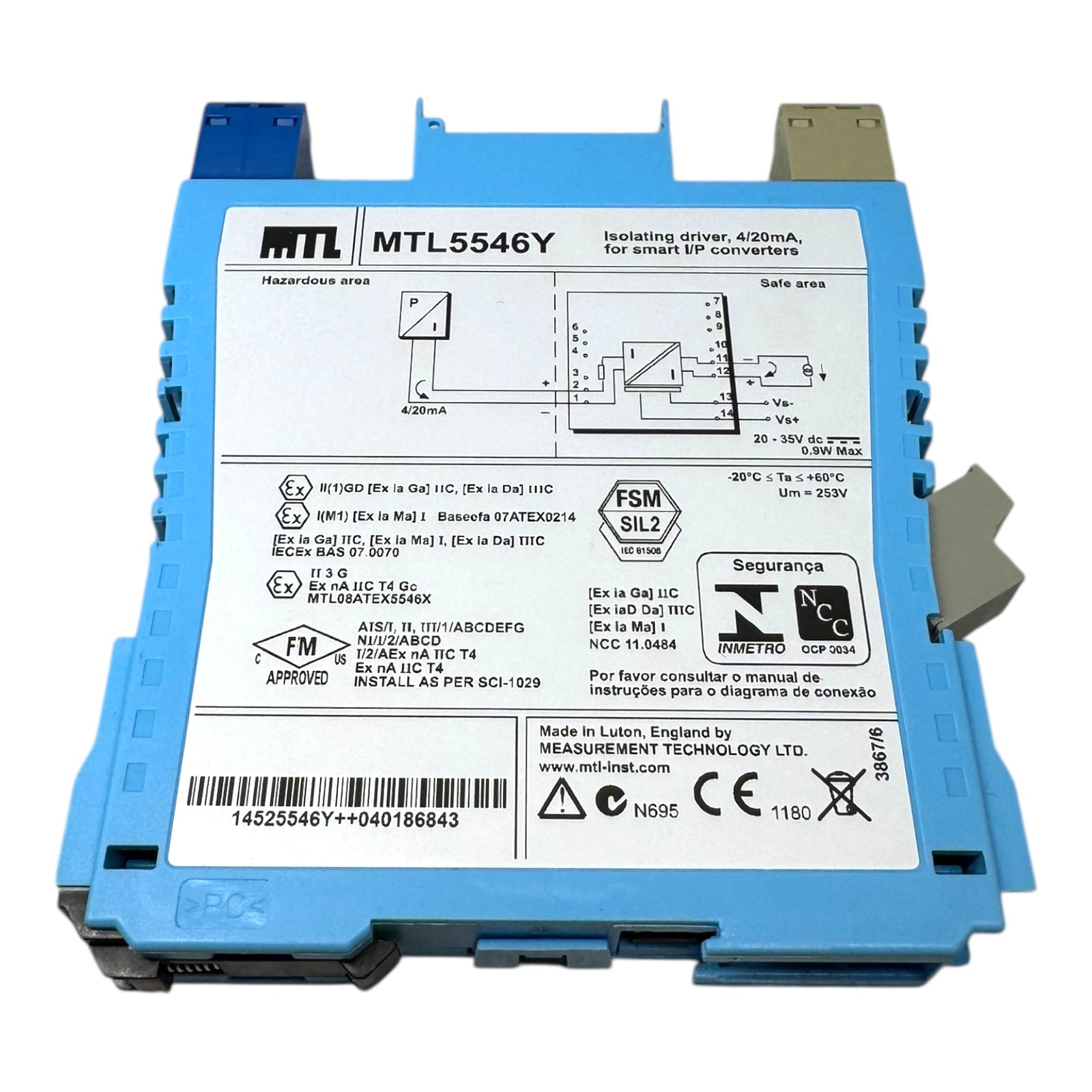 Eaton MTL5546Y Isolierverstärker Signalwandler Signaltrenner 4–20mA SIL2 Ex 230V
