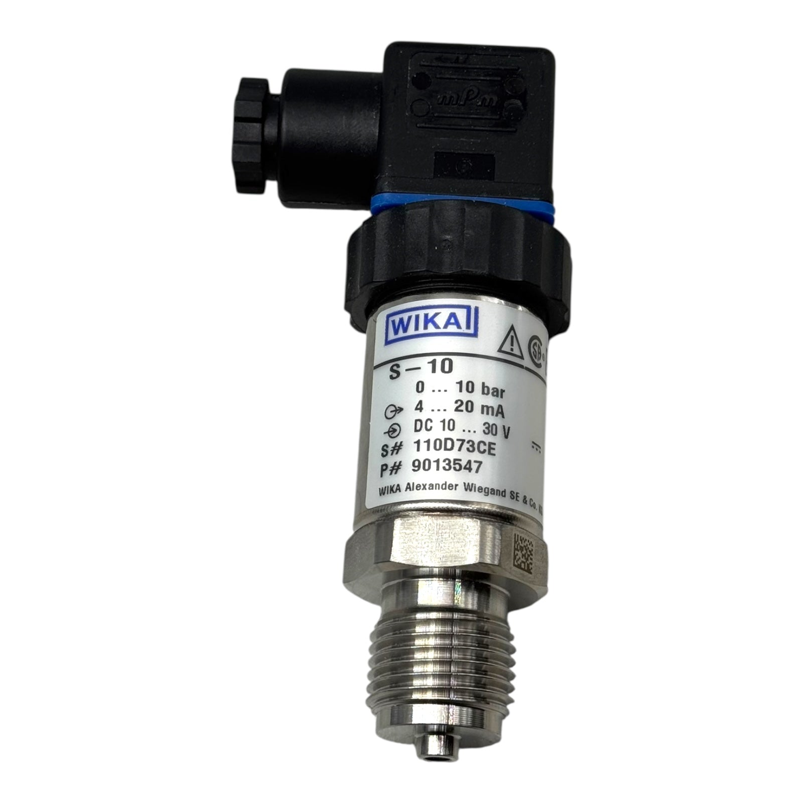 WIKA S-10 Drucktransmitter 10bar 4–20mA 1/2” NPT 9013547 Sensor