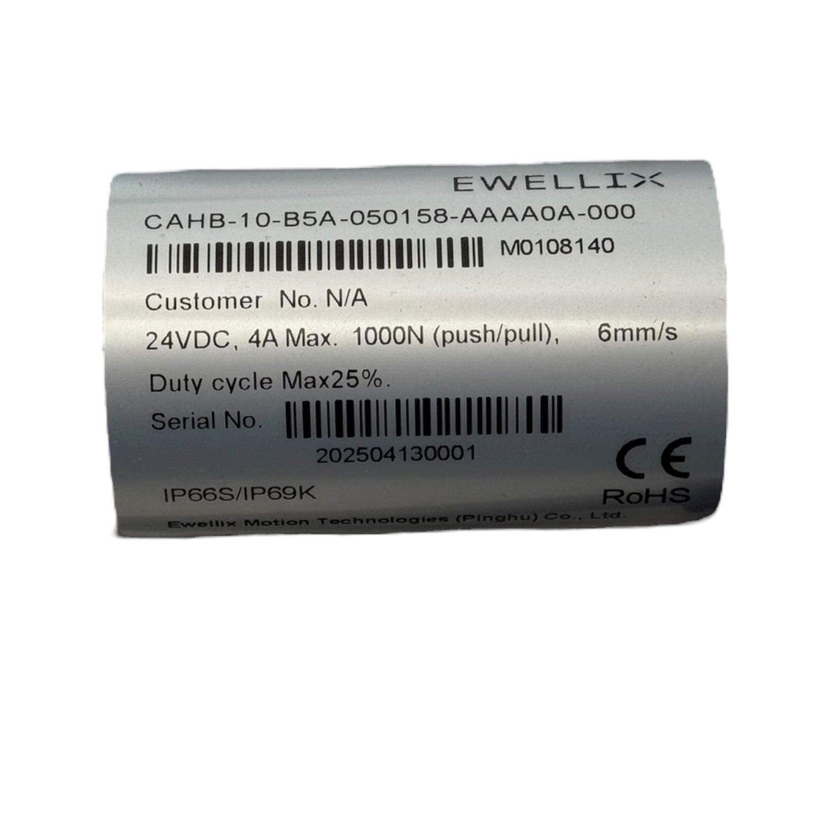 Ewellix CAHB-10-B5A-050158 Linearantrieb 24V DC 1000N 6mm/s IP66 IP69K