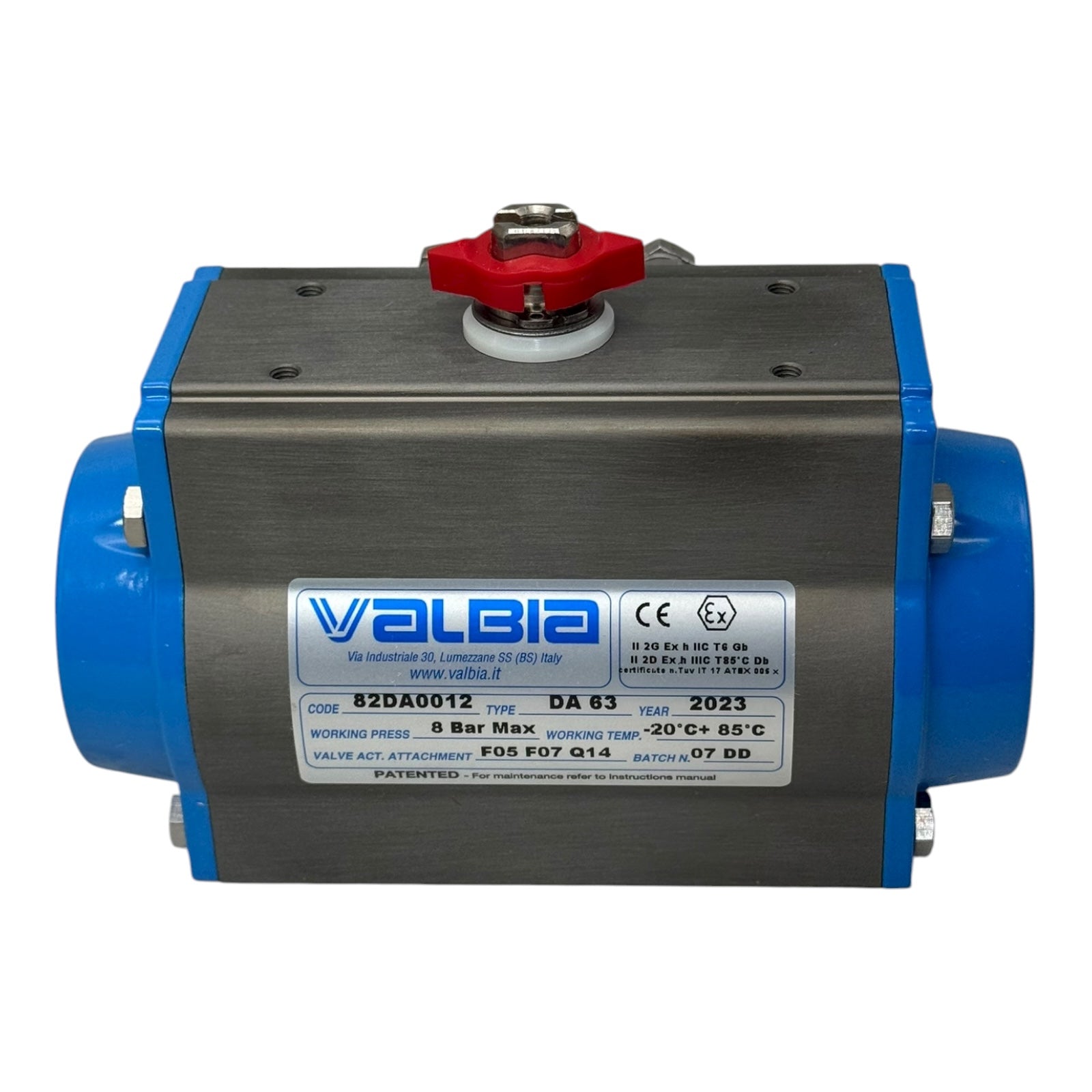 Valbia Pneumatik Schwenkantrieb DA63 82DA0012 Doppelwirkend 8 bar ATEX