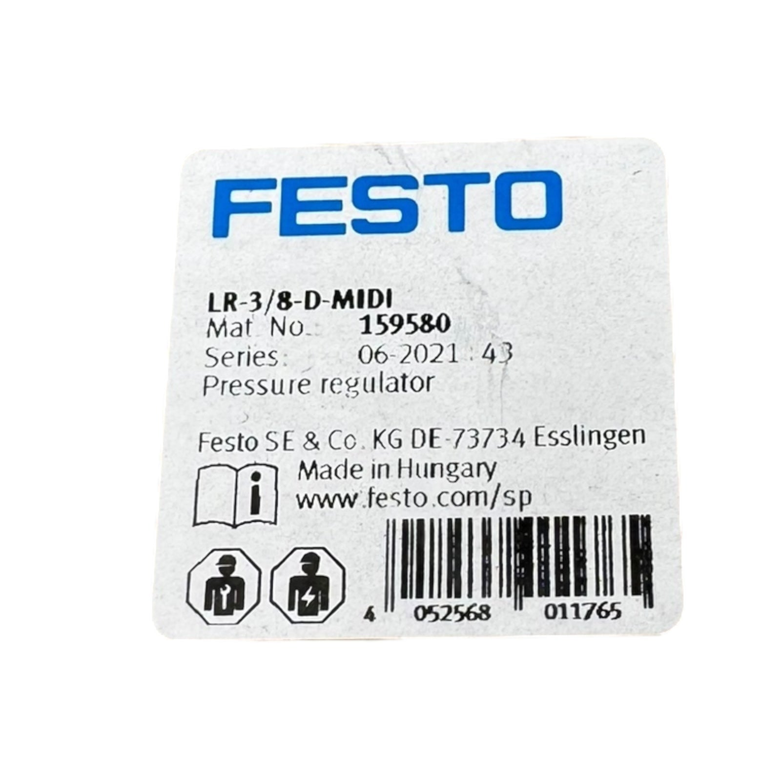 FESTO 159580 Druckregler LR-3/8-D-MIDI + Manometer 8003639 PAGN-40-16-G1
