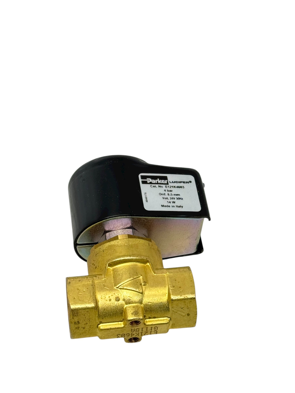 Parker Lucifer E121K4603 Magnetventil 2-Wege 24V 14W Messing 8,5mm