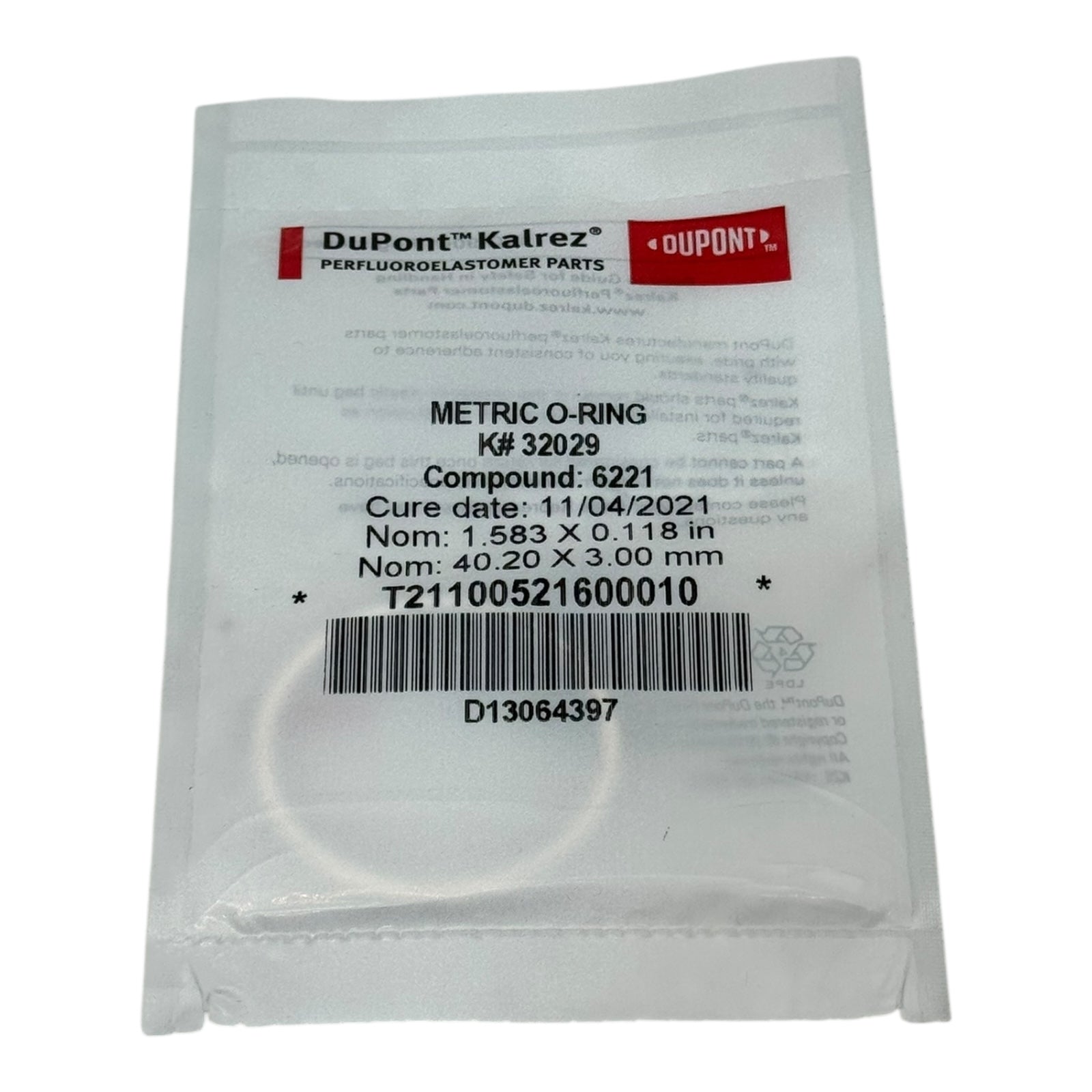 DuPont Kalrez K32029 O-Ring 40,2×3 mm 6221 Perfluoroelastomer FFKM Dichtung