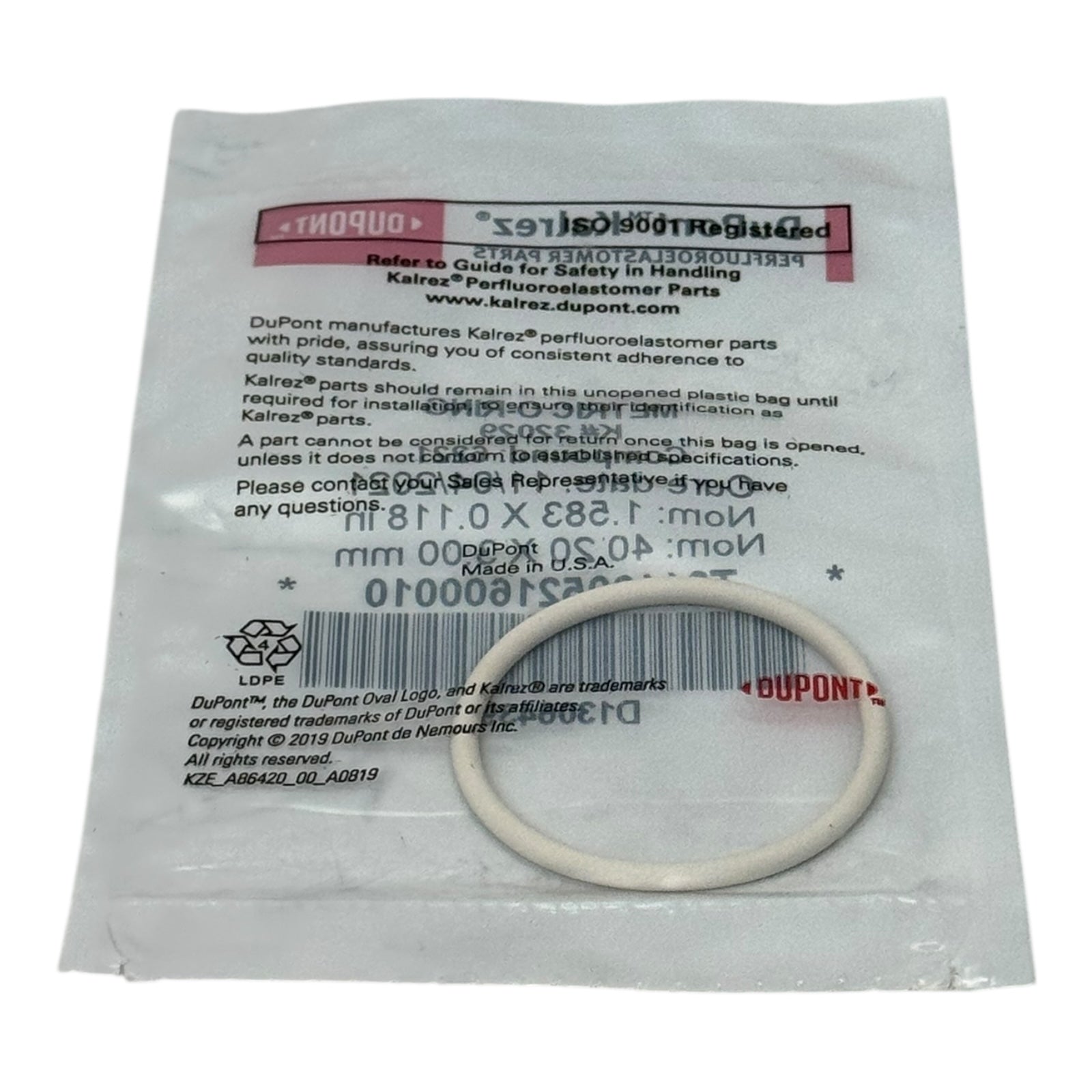 DuPont Kalrez K32029 O-Ring 40,2×3 mm 6221 Perfluoroelastomer FFKM Dichtung