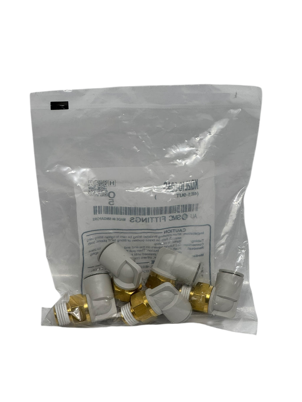 5x SMC KQ2L10-02AS Winkel-Steckverbinder Pneumatik 10 mm–R1/4” Messing/PT