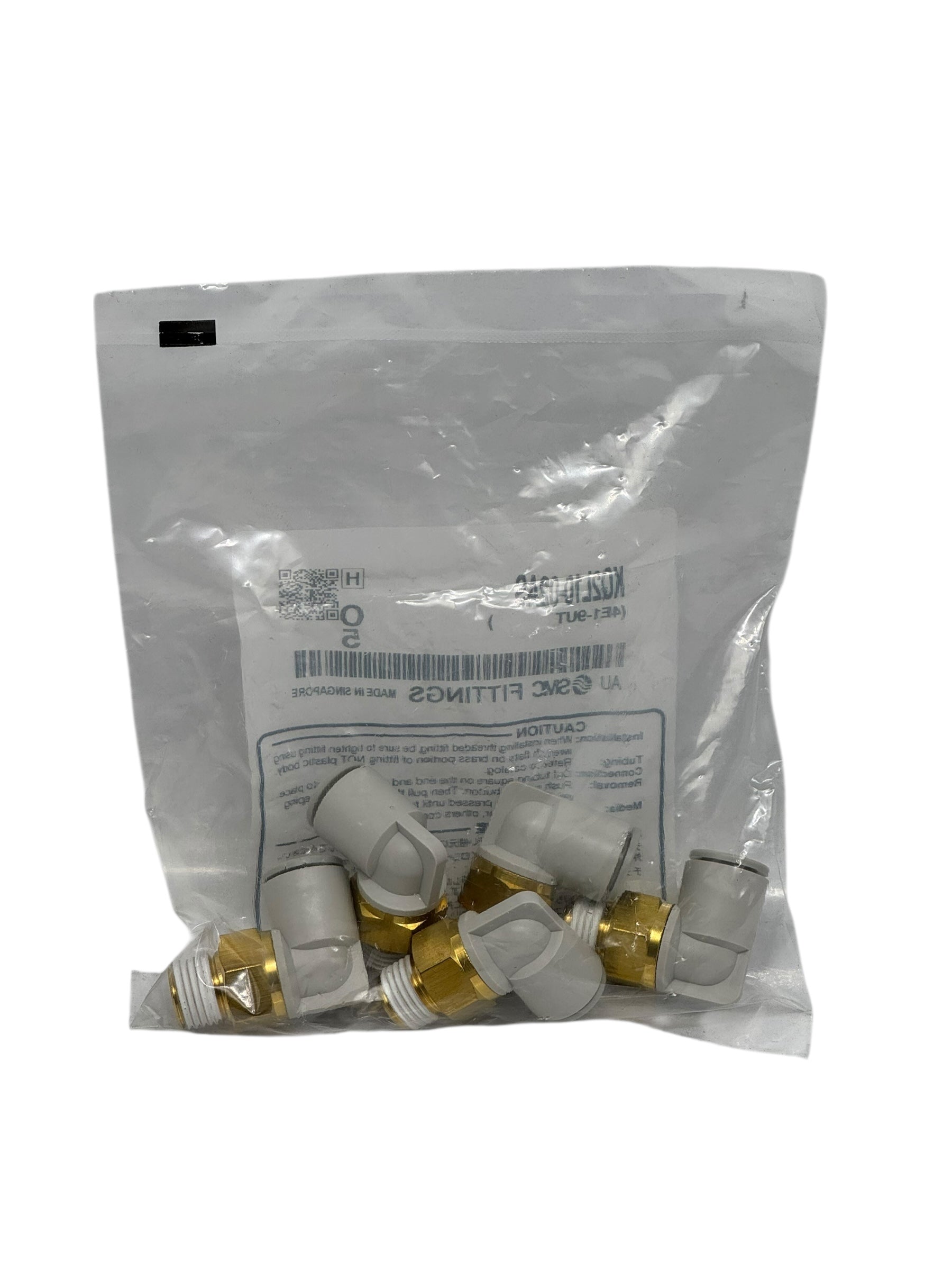 5x SMC KQ2L10-02AS Winkel-Steckverbinder Pneumatik 10 mm–R1/4” Messing/PT