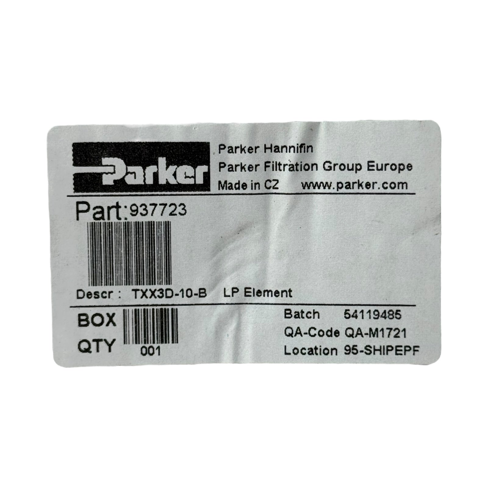 Parker 937723 TXX3D-10-B Hydraulikfilterelement LP Filtereinsatz