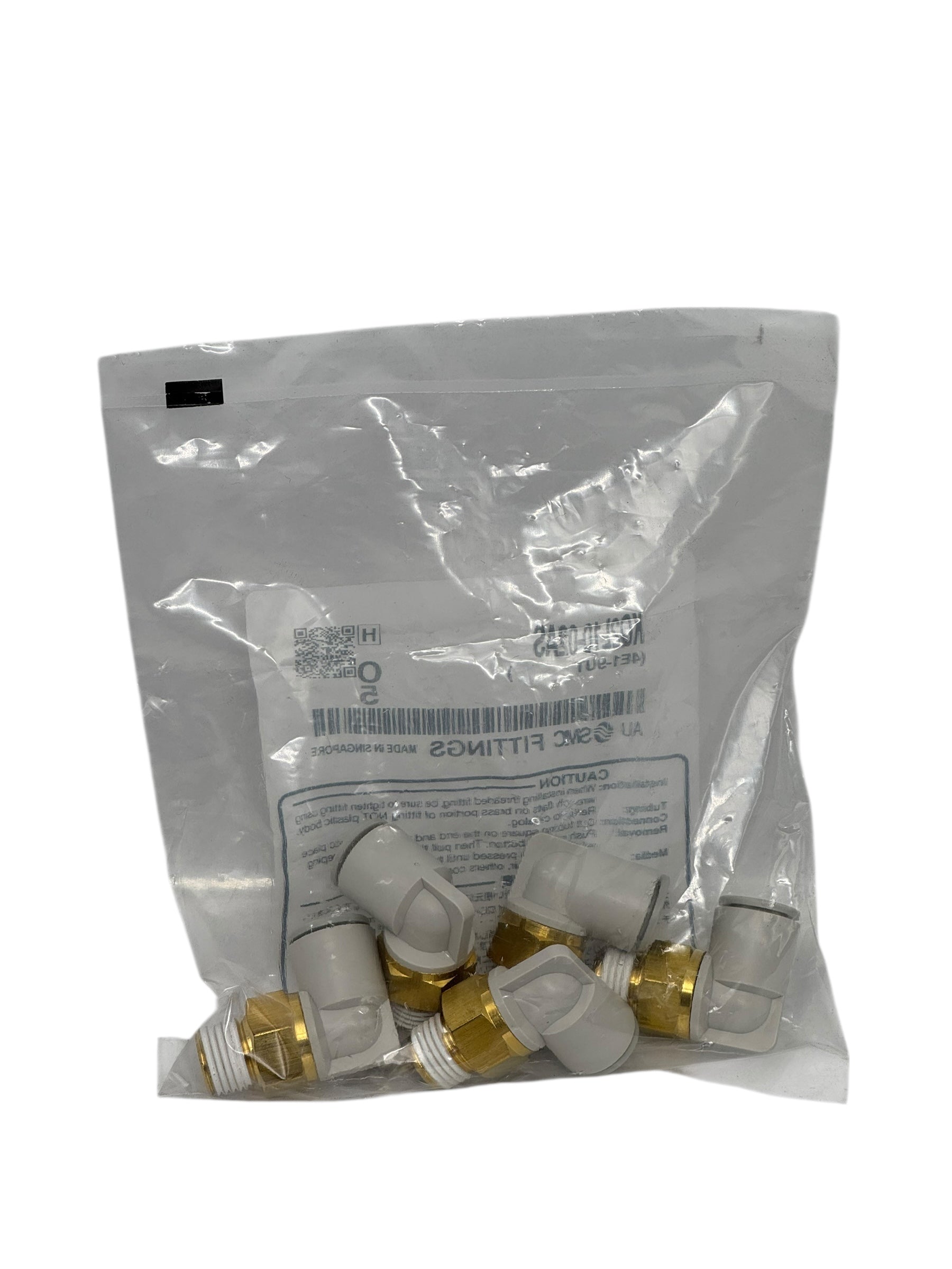 5x SMC KQ2L10-02AS Winkel-Steckverbinder Pneumatik 10 mm–R1/4” Messing/PT