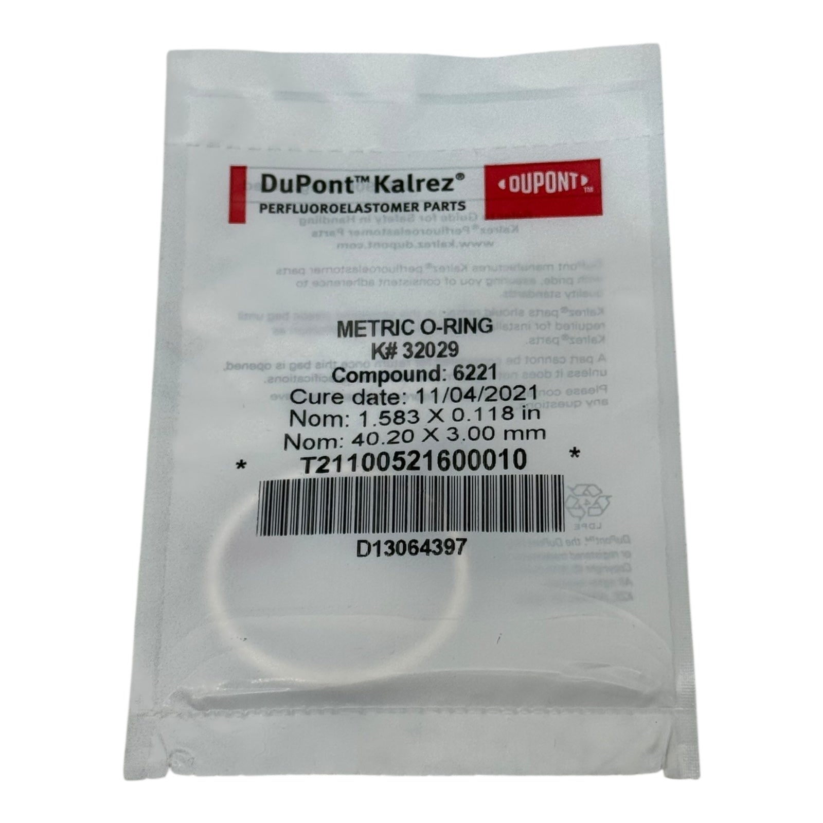 DuPont Kalrez K32029 O-Ring 40,2×3 mm 6221 Perfluoroelastomer FFKM Dichtung