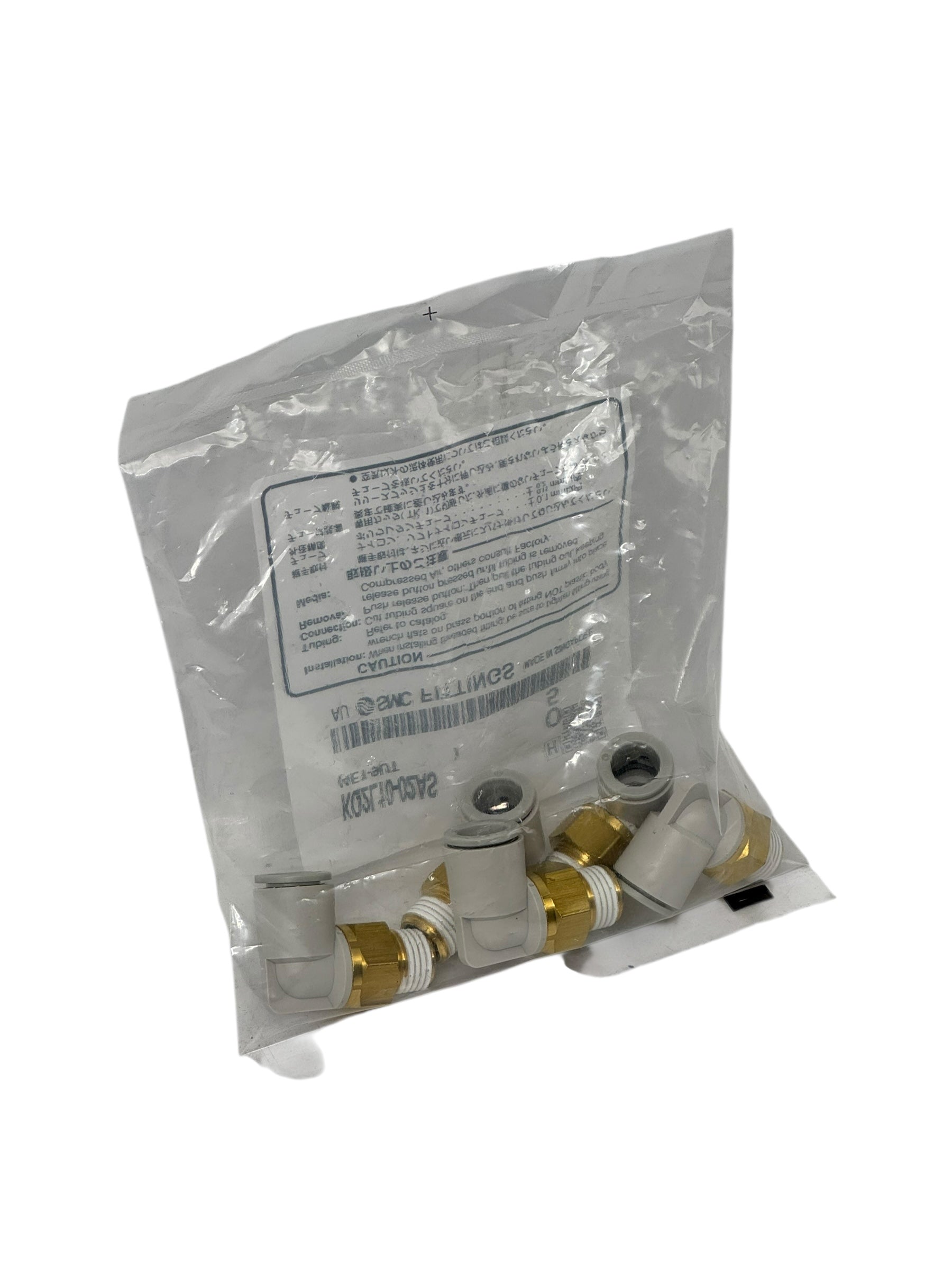 5x SMC KQ2L10-02AS Winkel-Steckverbinder Pneumatik 10 mm–R1/4” Messing/PT