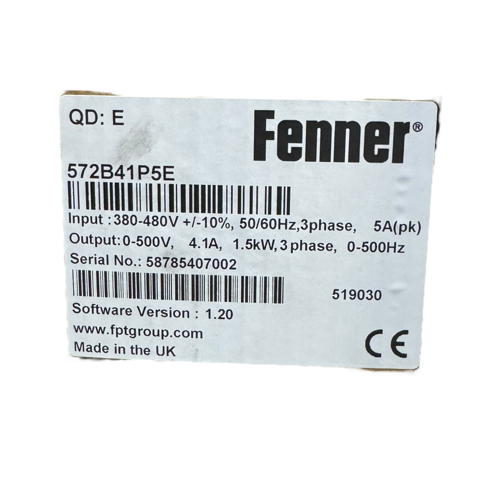Fenner 572B41P5E Frequenzumrichter 1,5kW 0–500V 3-Phasen Quickdrive E Unused