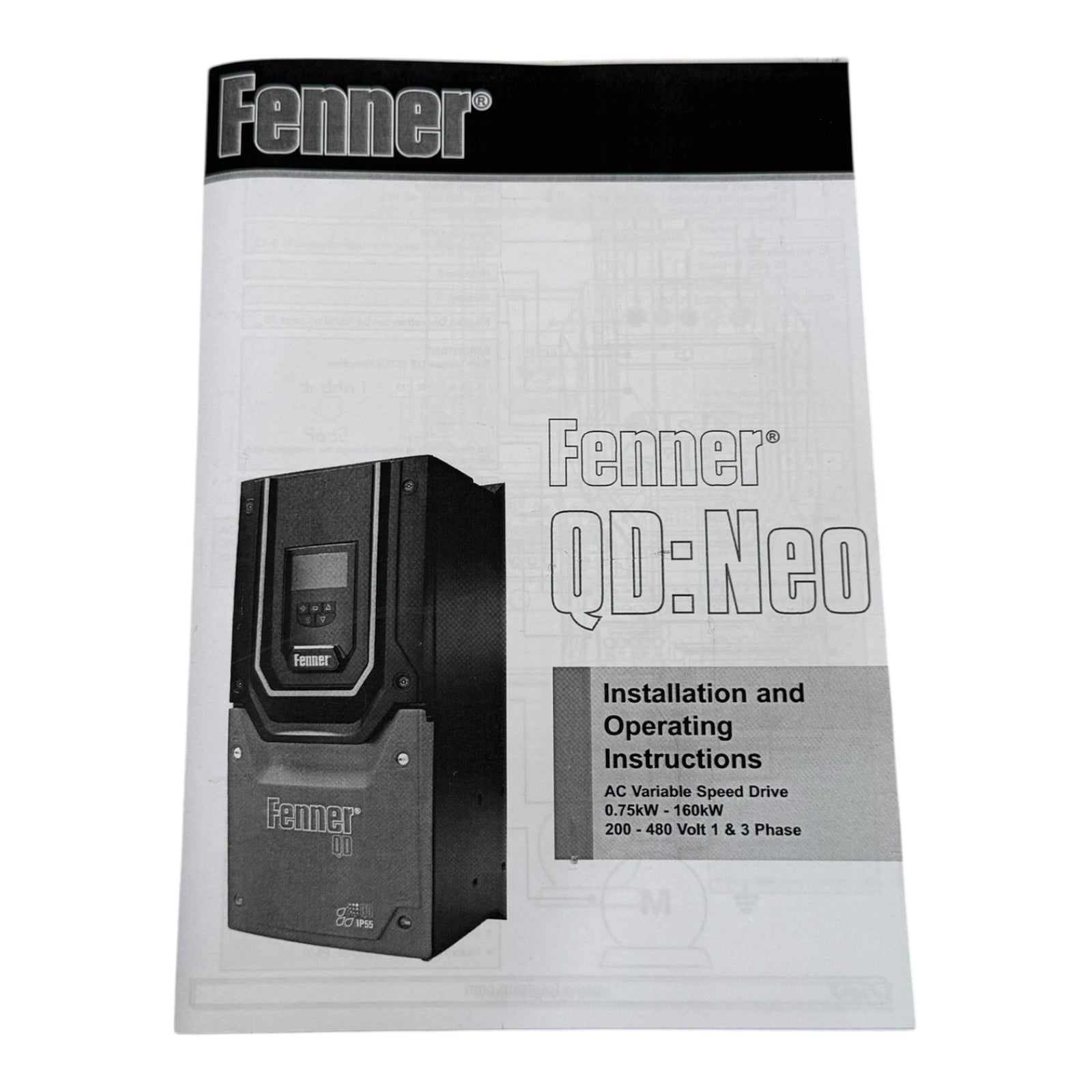 Fenner QD:Neo 572N20P7 Frequenzumrichter 0,75kW 200-240V 4,3A 3PH UNUSED