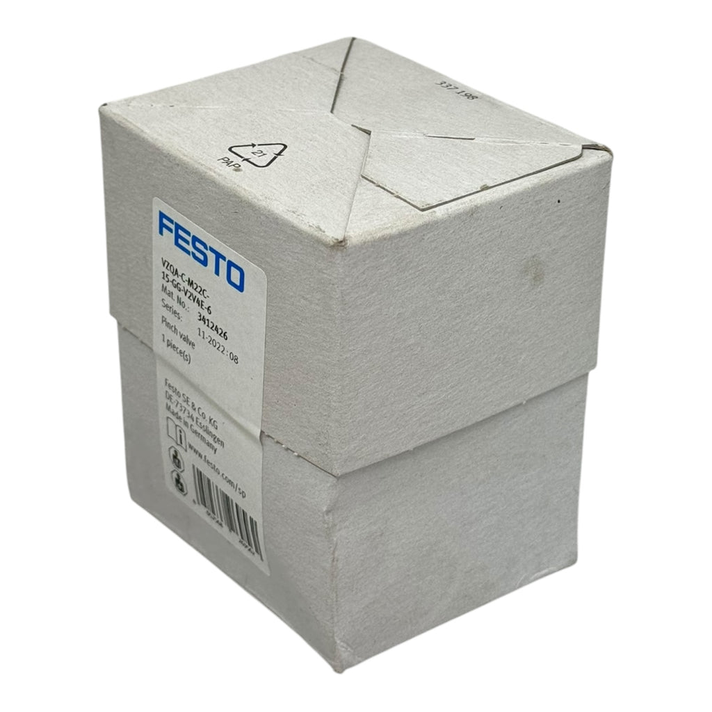 Festo Quetschventil VZQA-C-M22C-15-GG-V2V4E-6 DN15 PN10 EPDM Edelstahl