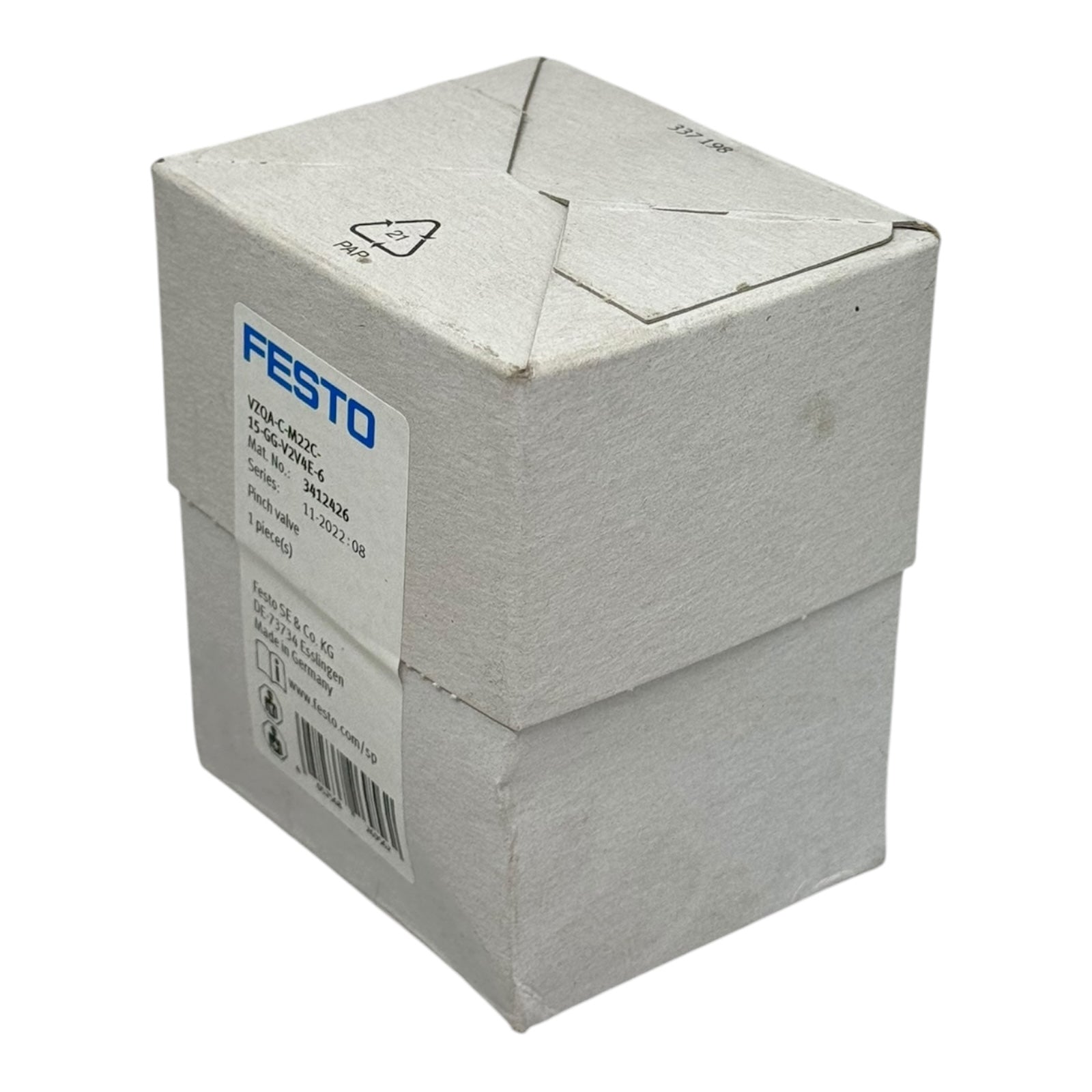 Festo Quetschventil VZQA-C-M22C-15-GG-V2V4E-6 DN15 PN10 EPDM Edelstahl