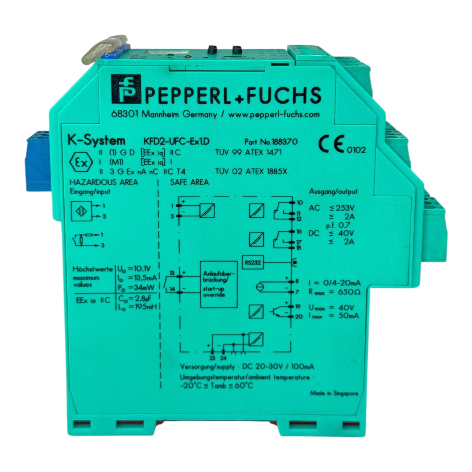 Pepperl+Fuchs KFD2-UFC-Ex1D Frequenzkonverter K-System ATEX 188370