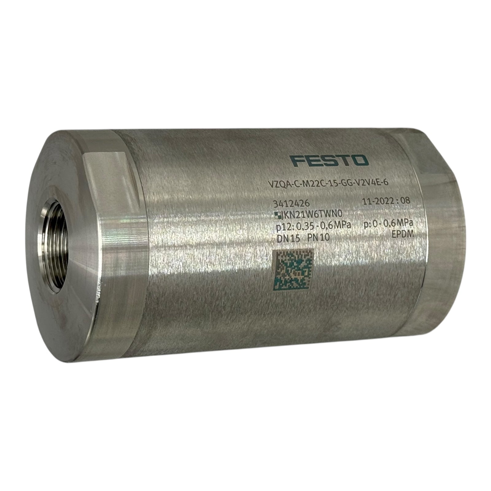 Festo Quetschventil VZQA-C-M22C-15-GG-V2V4E-6 DN15 PN10 EPDM Edelstahl
