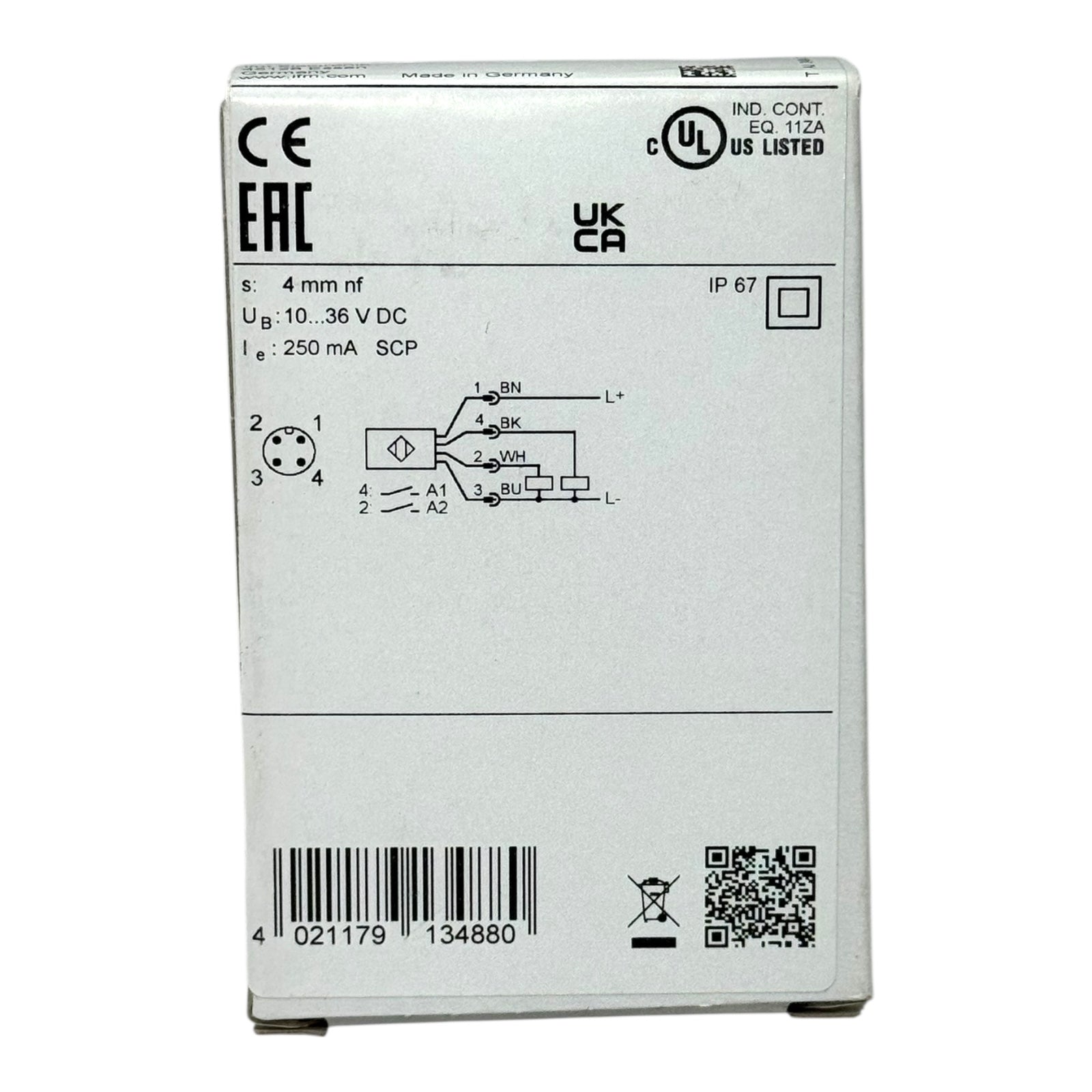 ifm IN5225 Induktiver Sensor M12 10–36 V DC 4 mm nf PNP IP67 Näherungsschalter