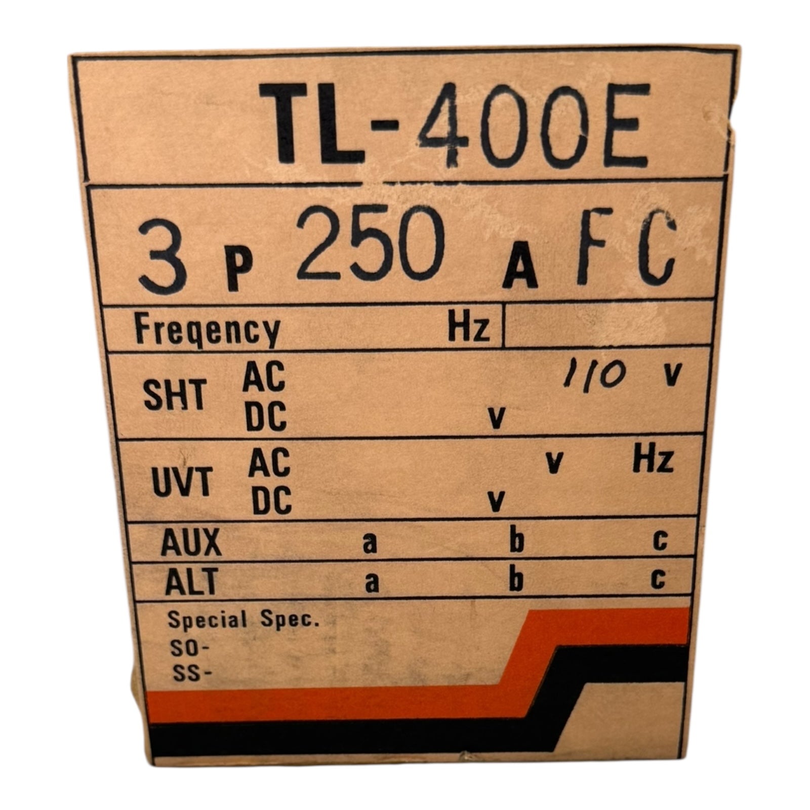 Terasaki TL-400E Leistungsschalter Breaker 250A 3-polig AC600V DC250V AUX