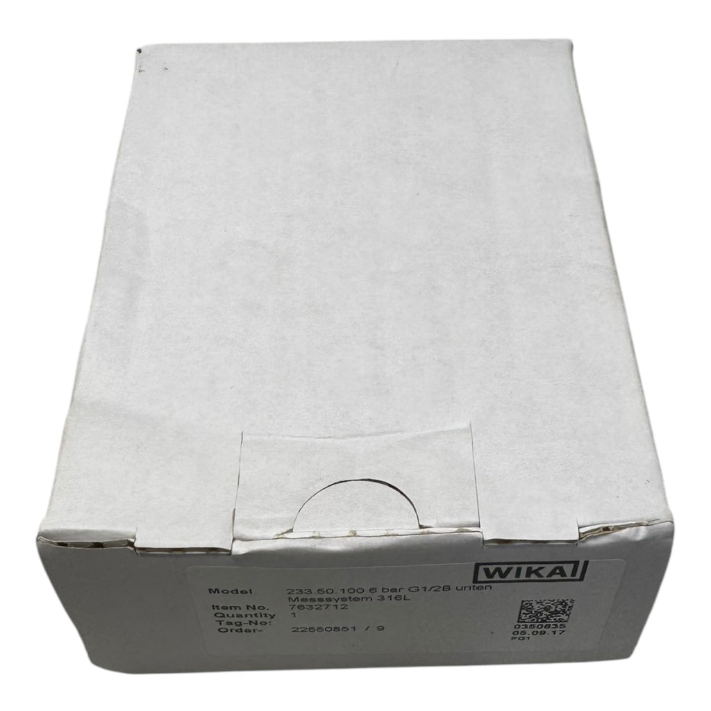 WIKA 233.50.100 Manometer 6 bar G1/2B unten 316L Edelstahl Druckmesser