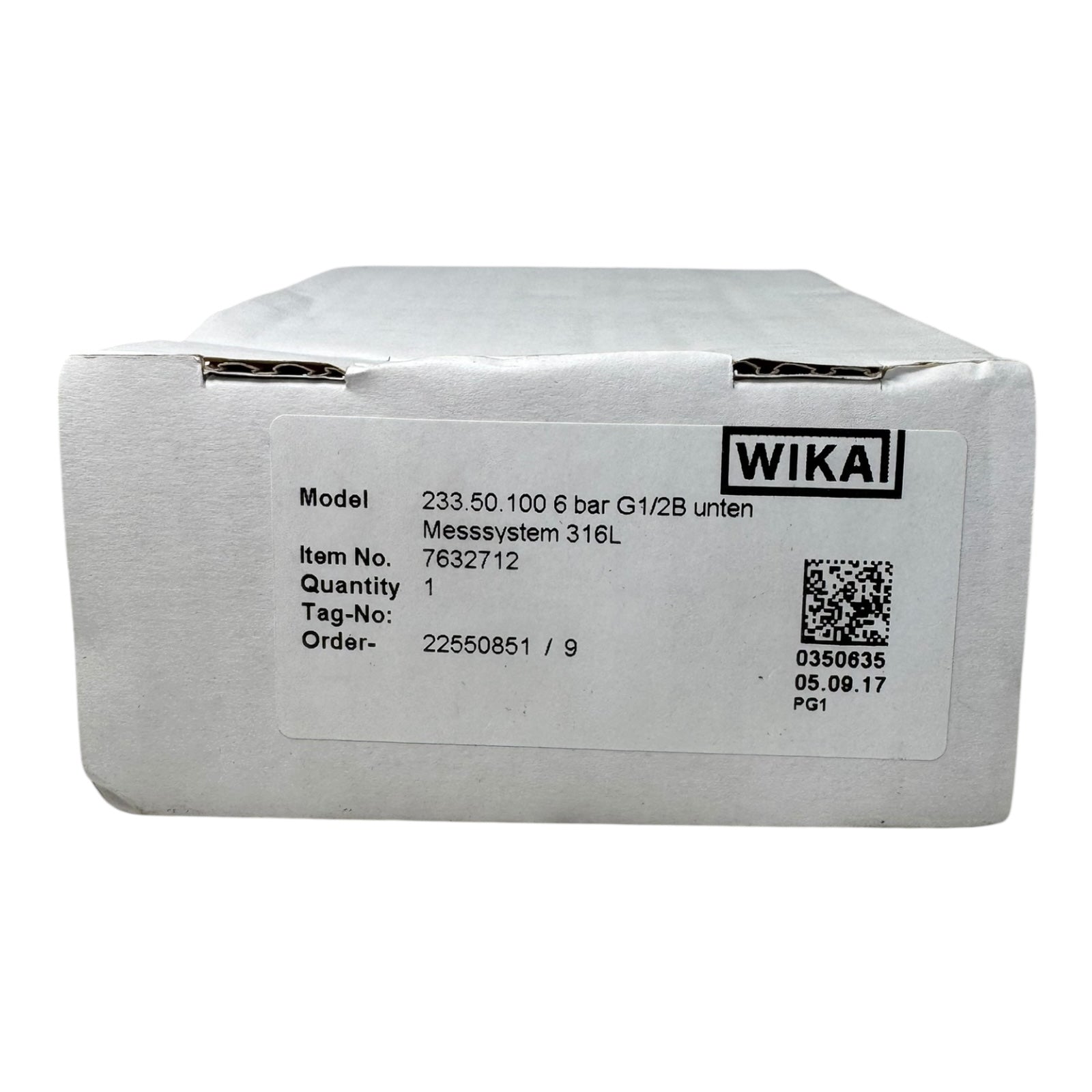 WIKA 233.50.100 Manometer 6 bar G1/2B unten 316L Edelstahl Druckmesser