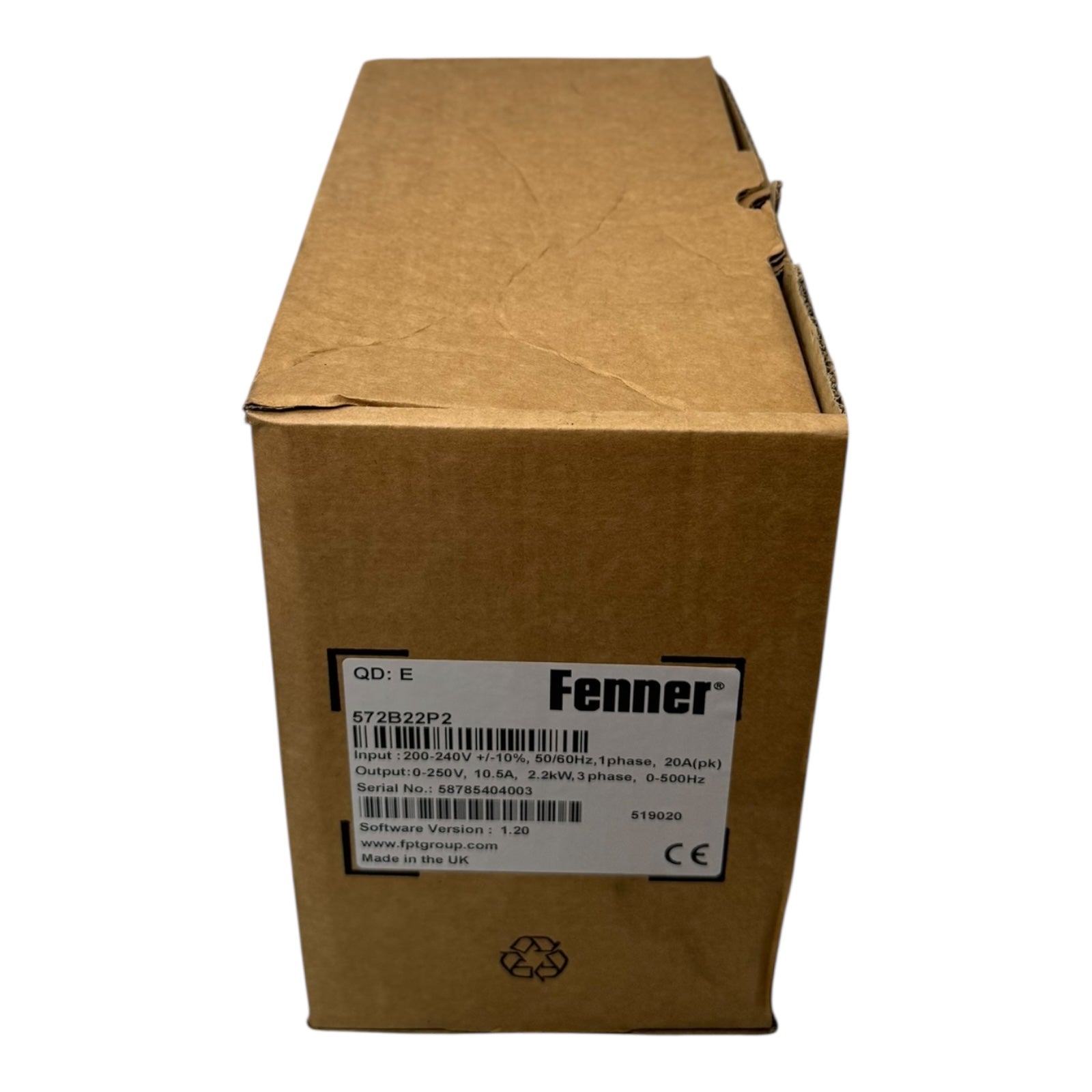 Fenner QuickDrive E 572B22P2 Frequenzumrichter 10,5A 2,2kW 200-240V 3PH UNUSED