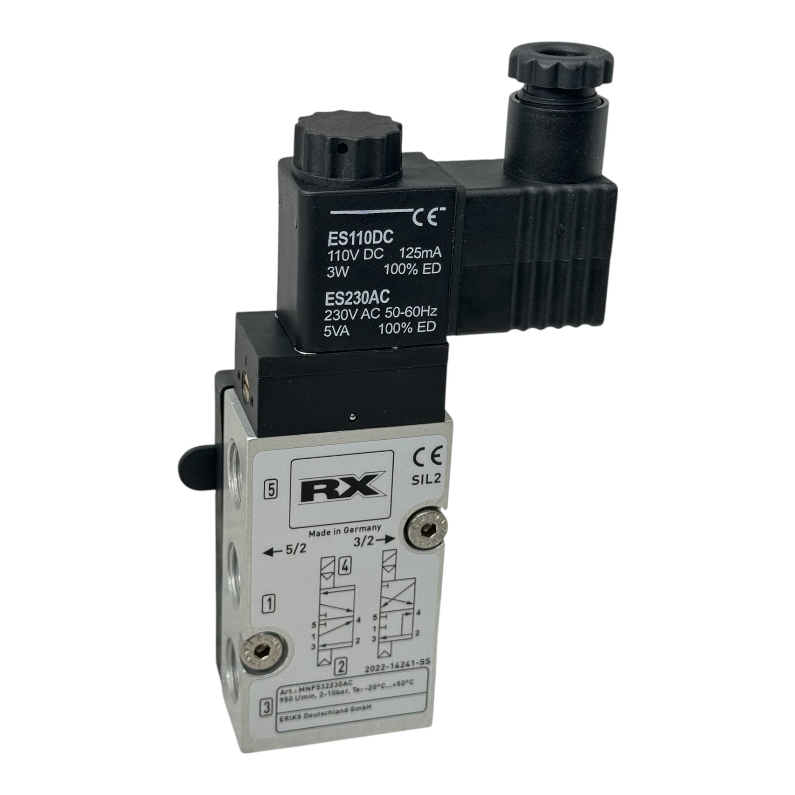 RX Magnetventil MNF52230AC 5/2-Wege 3/2-Wege 230VAC Pneumatikventil Magnetspule