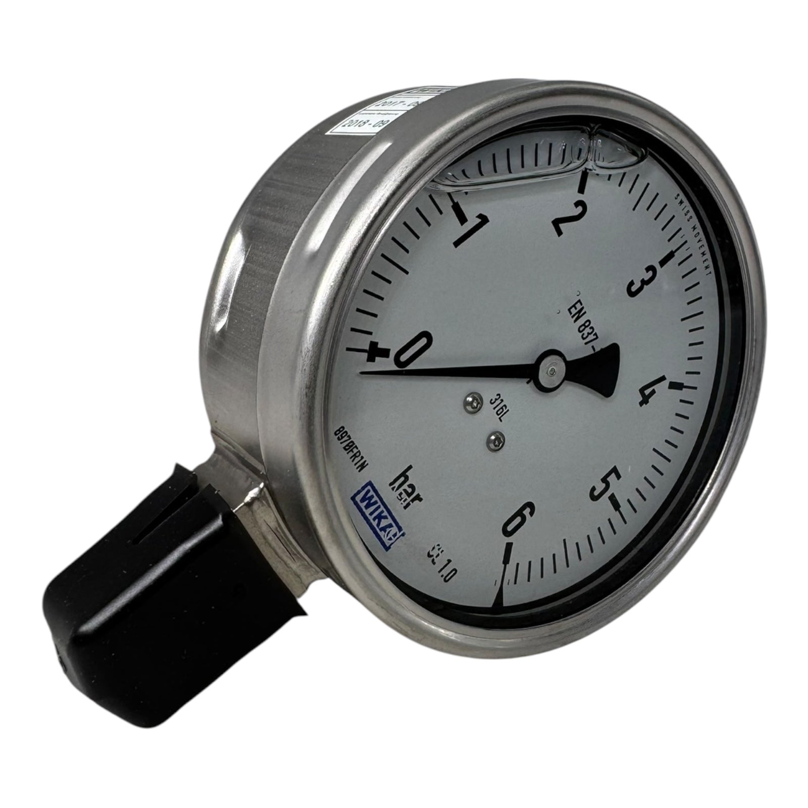 WIKA 233.50.100 Manometer 6 bar G1/2B unten 316L Edelstahl Druckmesser