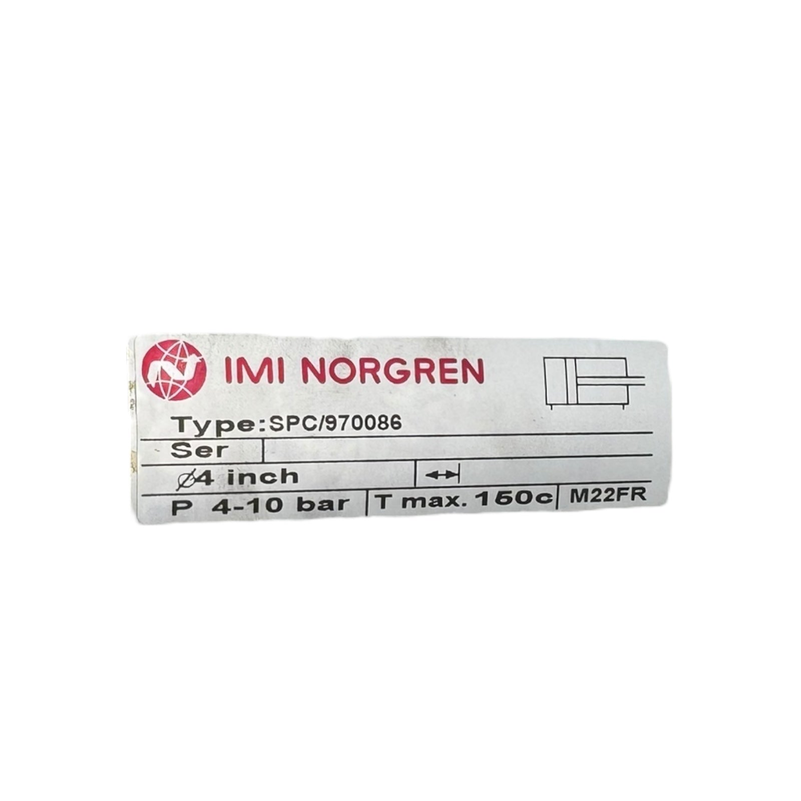 IMI Norgren Pneumatikzylinder SPC/970086 Ø100mm Hub 200mm 10bar Zylinder