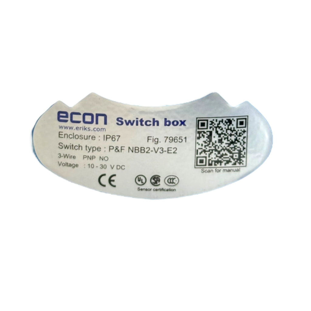 Econ Switch Box Kugelhahn Fig.79651 IP67 PNP NO 10–30VDC Edelstahl