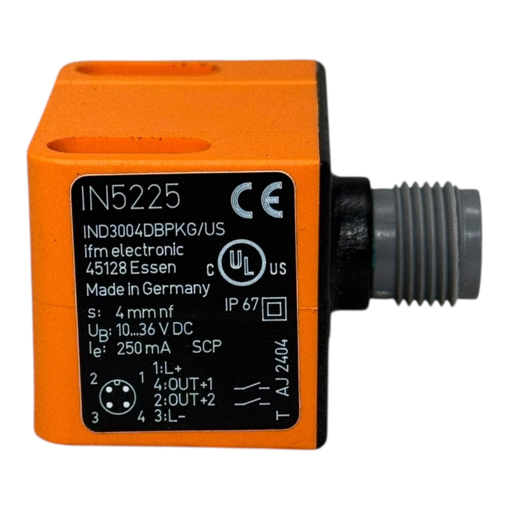 ifm IN5225 Induktiver Sensor M12 10–36 V DC 4 mm nf PNP IP67 Näherungsschalter