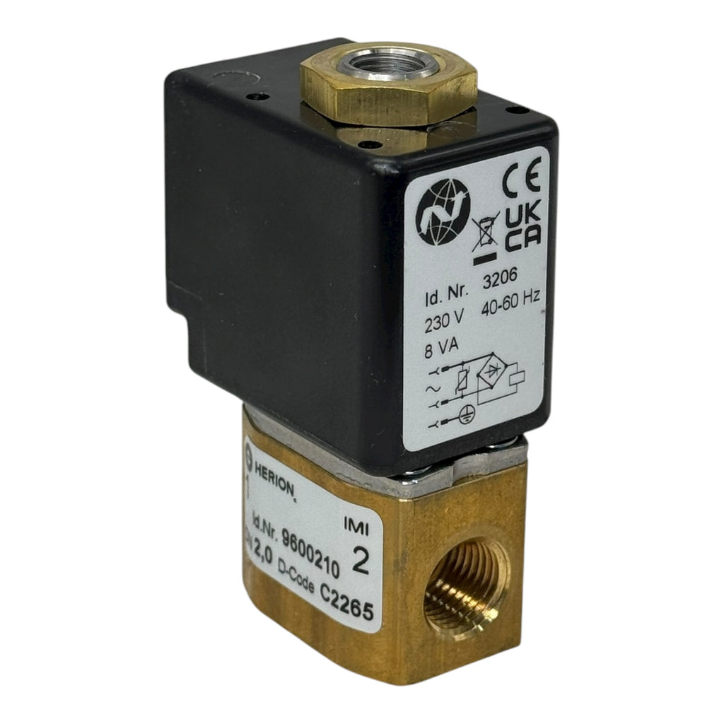 IMI Norgren Herion Magnetventil 9600210 3206 DN2,0 230V 8VA 1/8” Messing Ventil