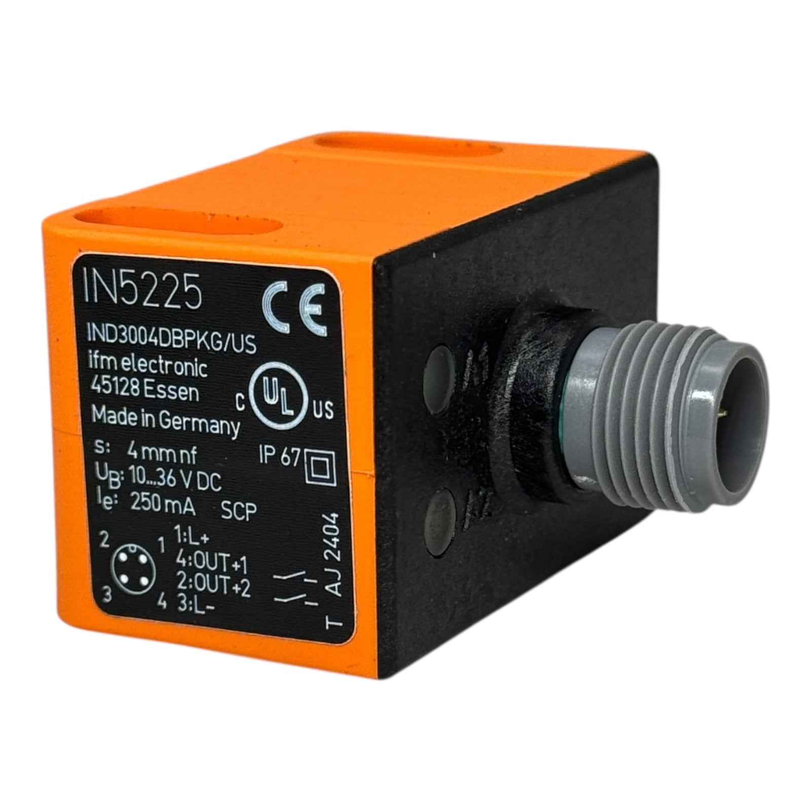 ifm IN5225 Induktiver Sensor M12 10–36 V DC 4 mm nf PNP IP67 Näherungsschalter