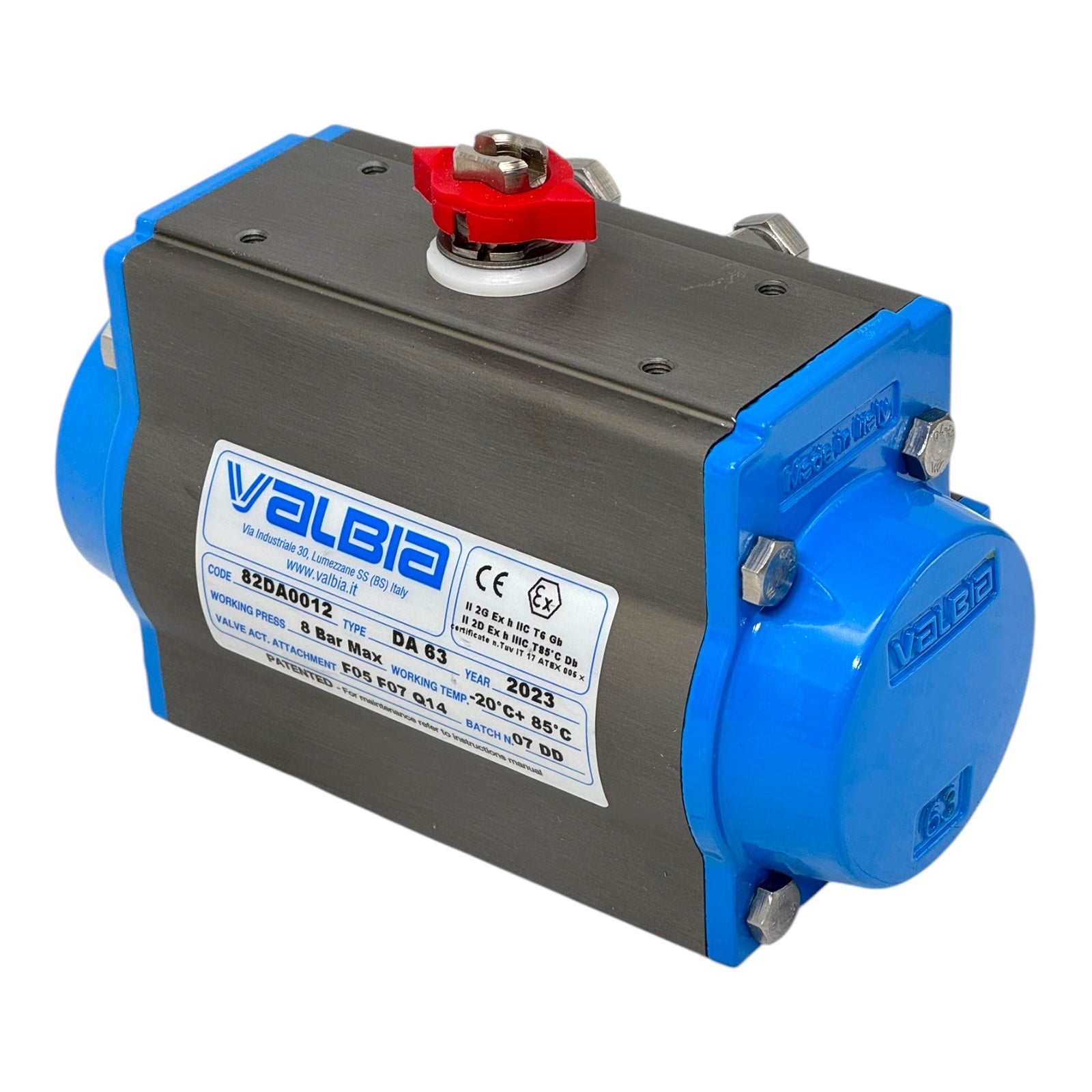 Valbia 82DA0012 DA63 Pneumatikantrieb Doppelwirkend ATEX F05 F07 Q14