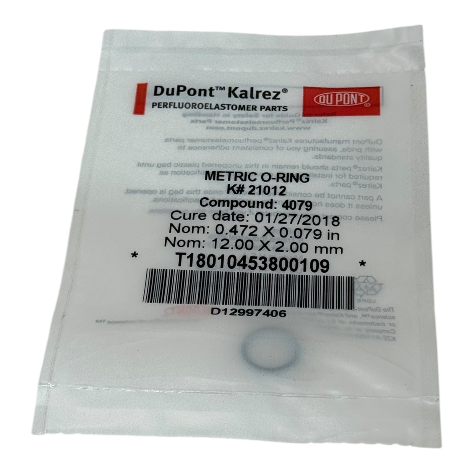 DuPont Kalrez O-Ring K21012 4079 Compound 12x2mm FFKM Perfluorelastomer Dichtung